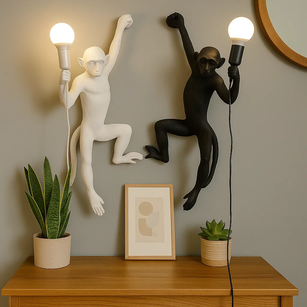 Wandlamp met aapmotief