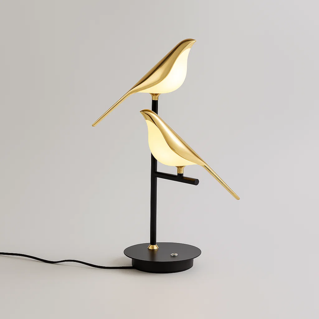 LED-tafellamp met vogelfiguren
