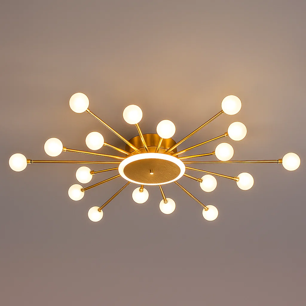 Postmoderne stervormige plafondlamp met matglas