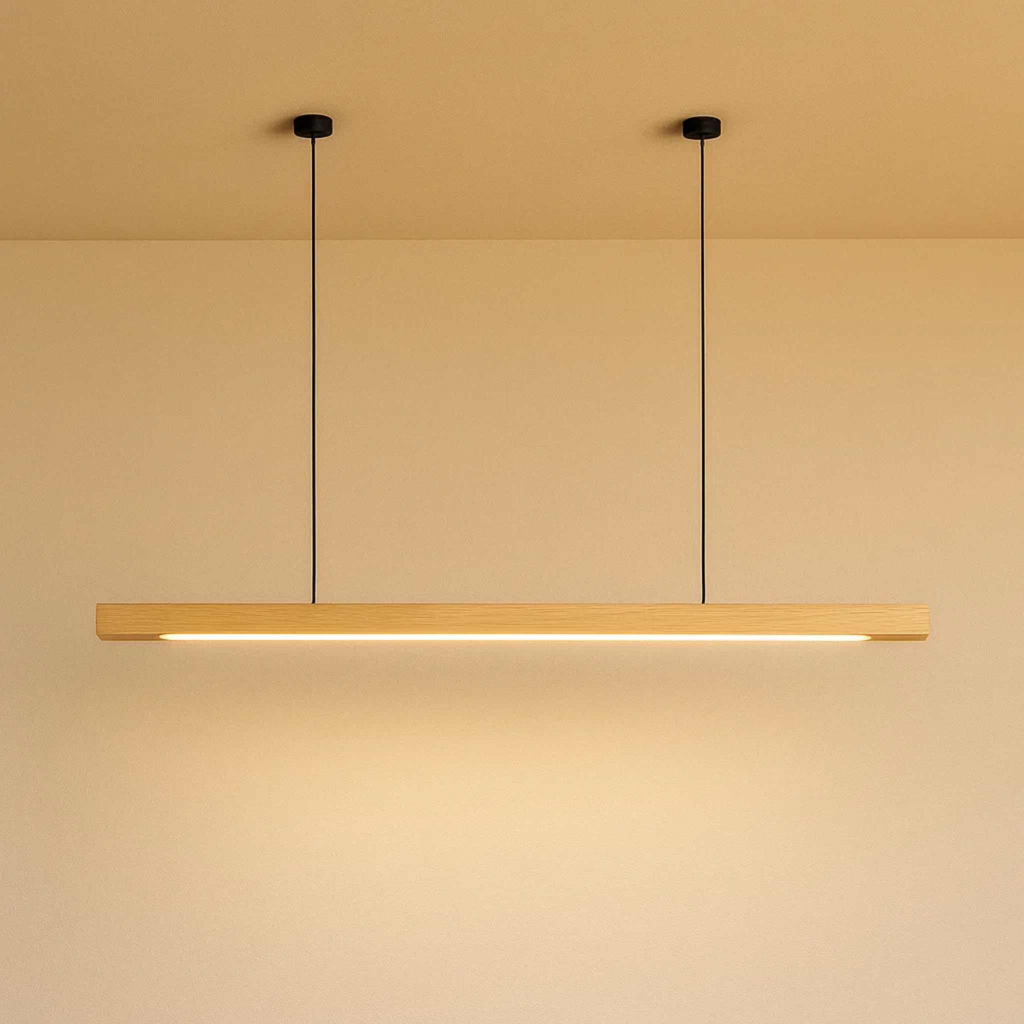 Strakke minimalistische scandinavische houten hanglamp