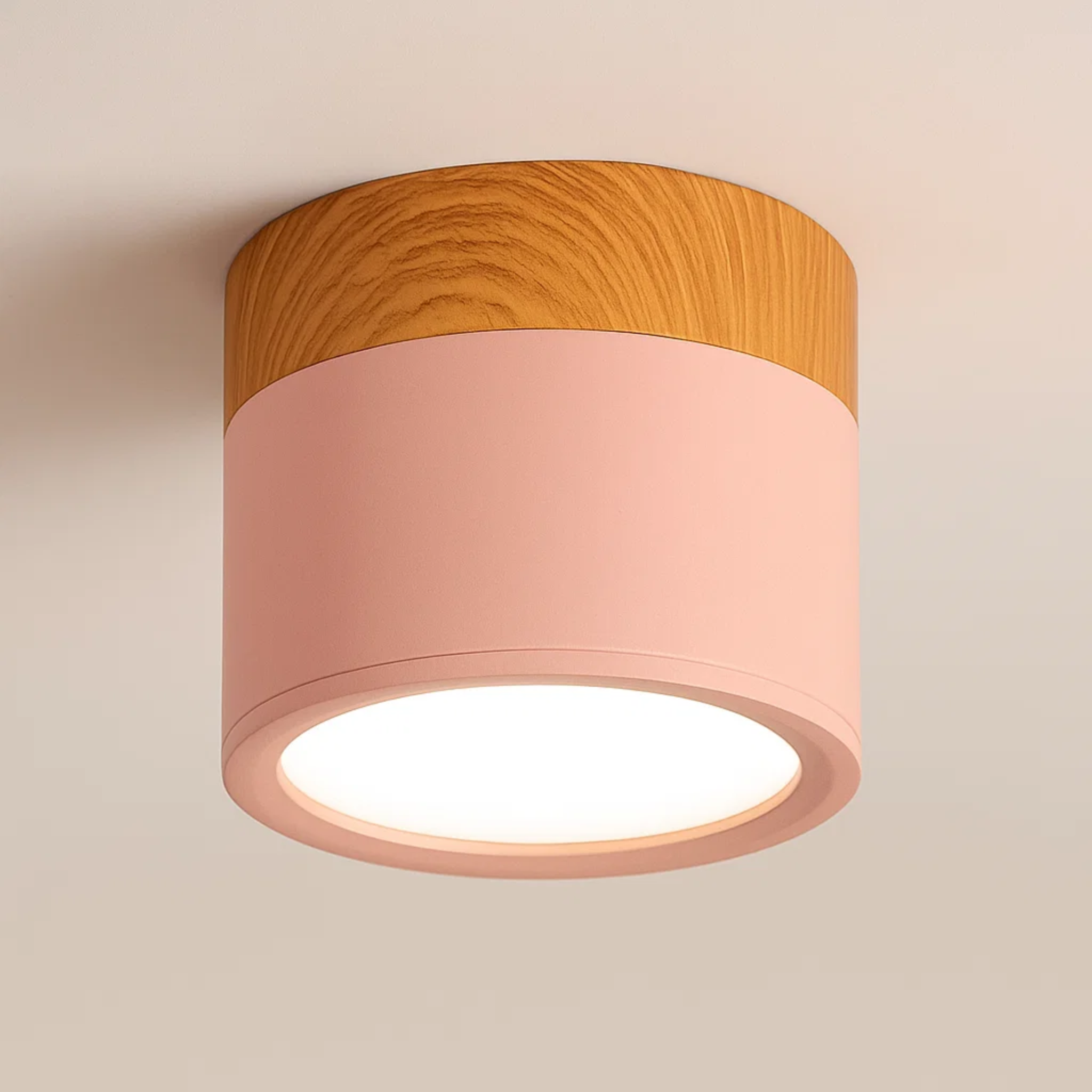 LED-plafondspot met houtaccent