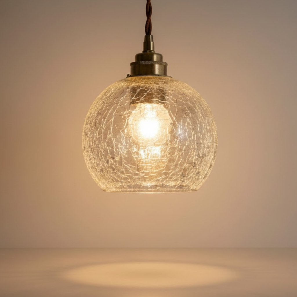 Klassieke hanglamp met glazen kap in 4 modellen