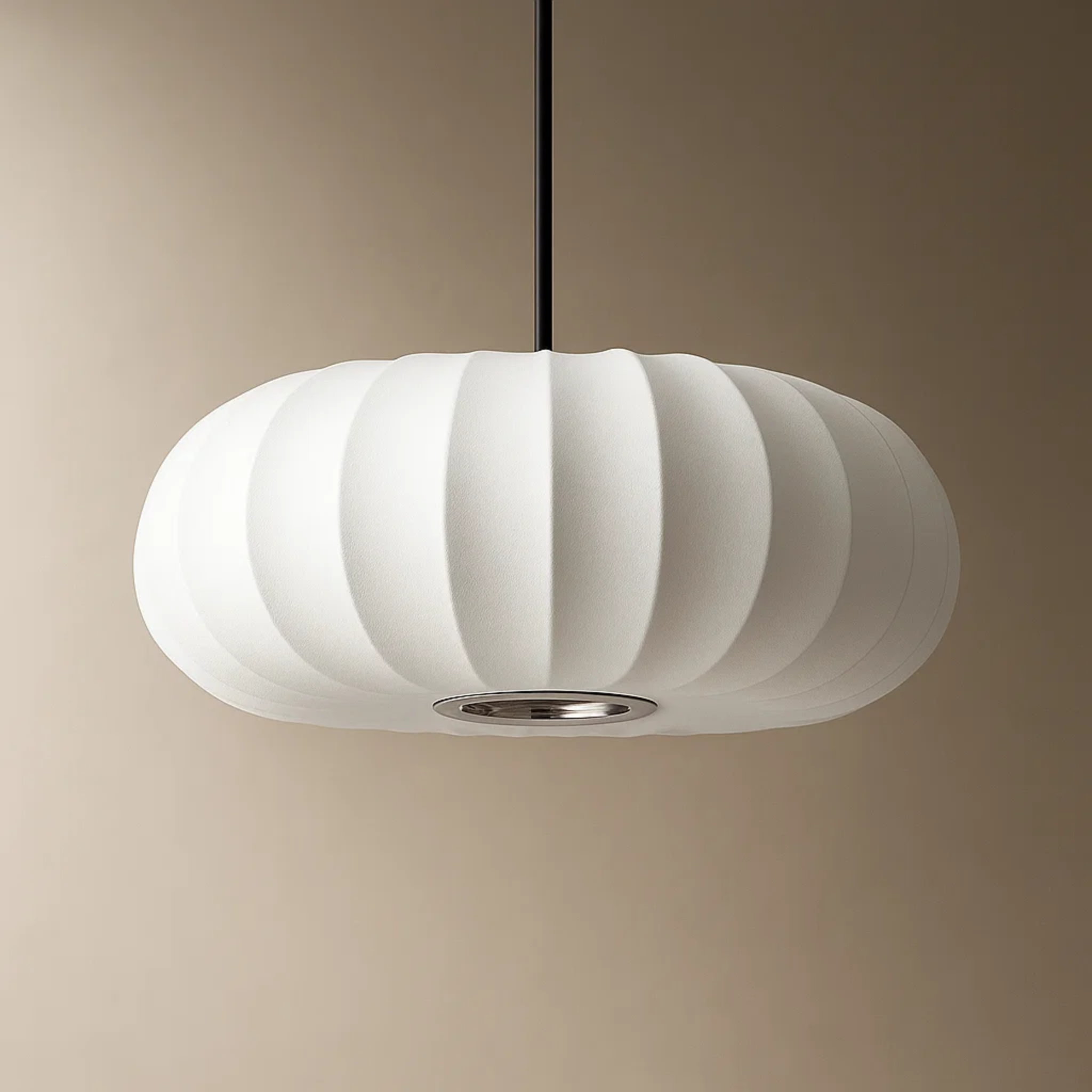 Japandi hanglamp met geplooide kap