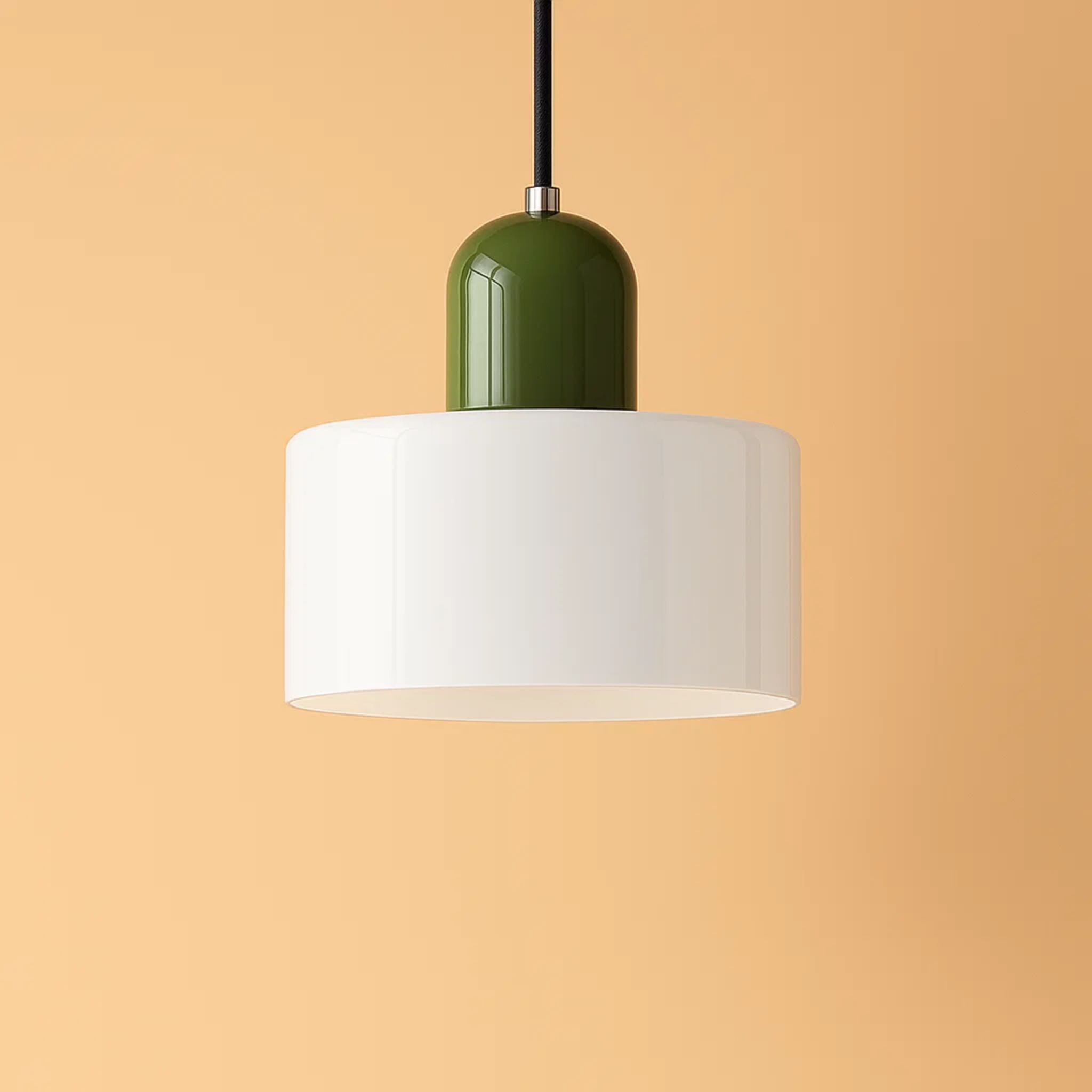 Retro plafondlamp met gekleurde kap