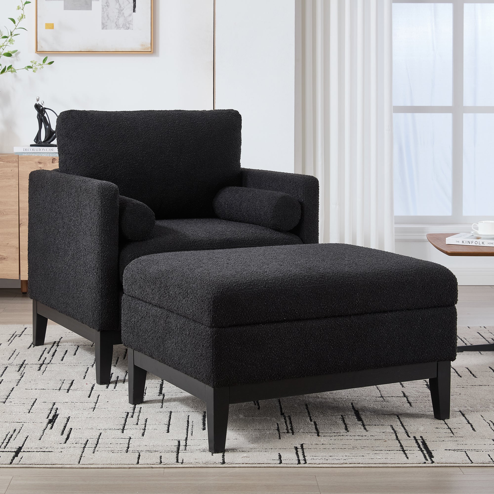 Aksel Storage Boucle Ottoman