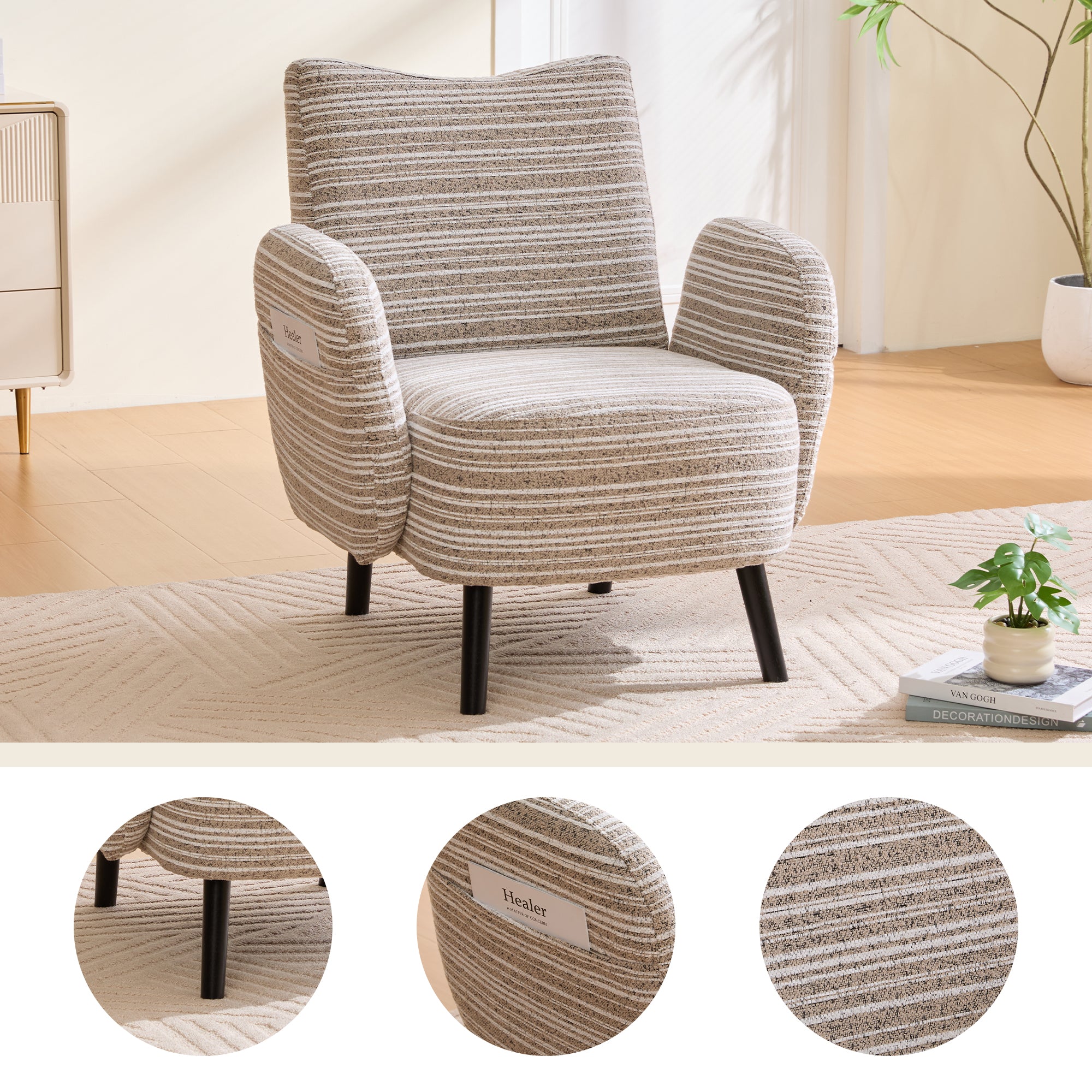 Kaia Storage Boucle Accent Chair