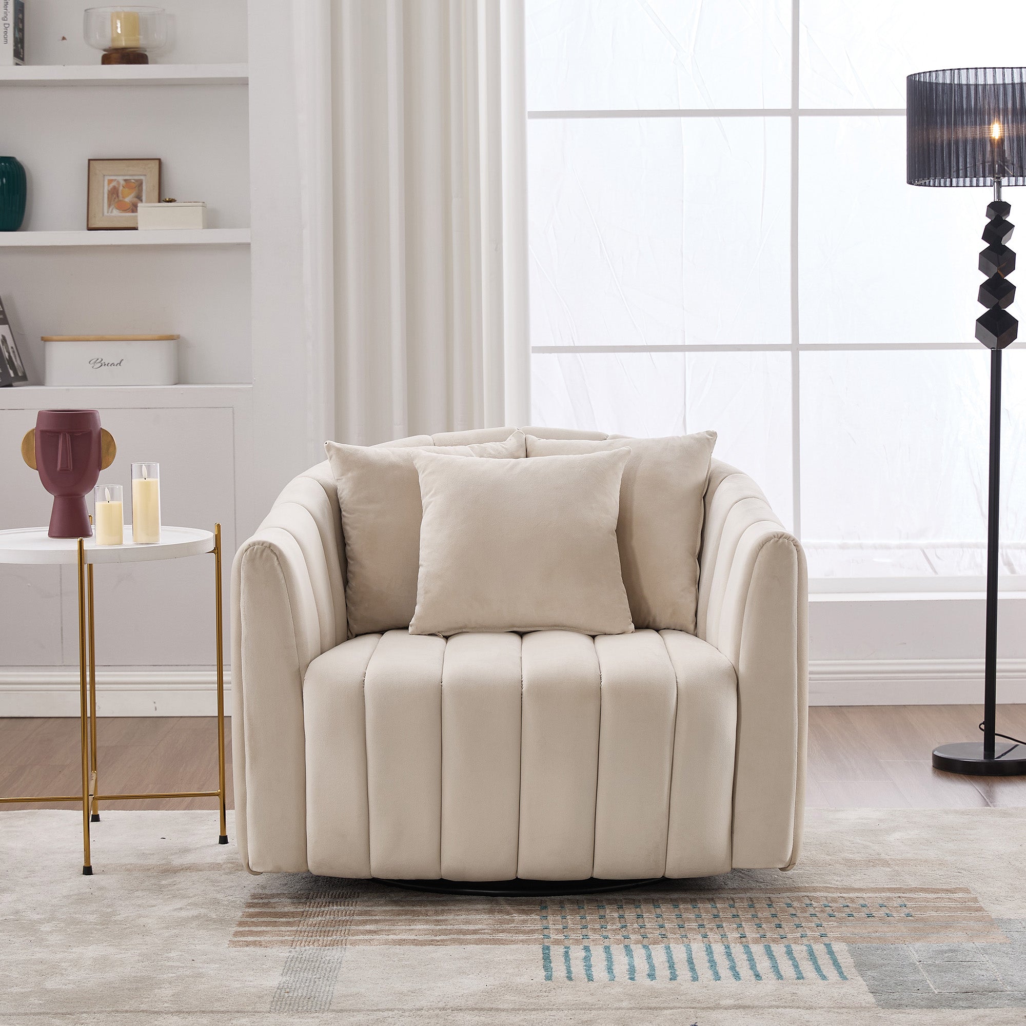 Brynn Barrel Velvet Accent Chair