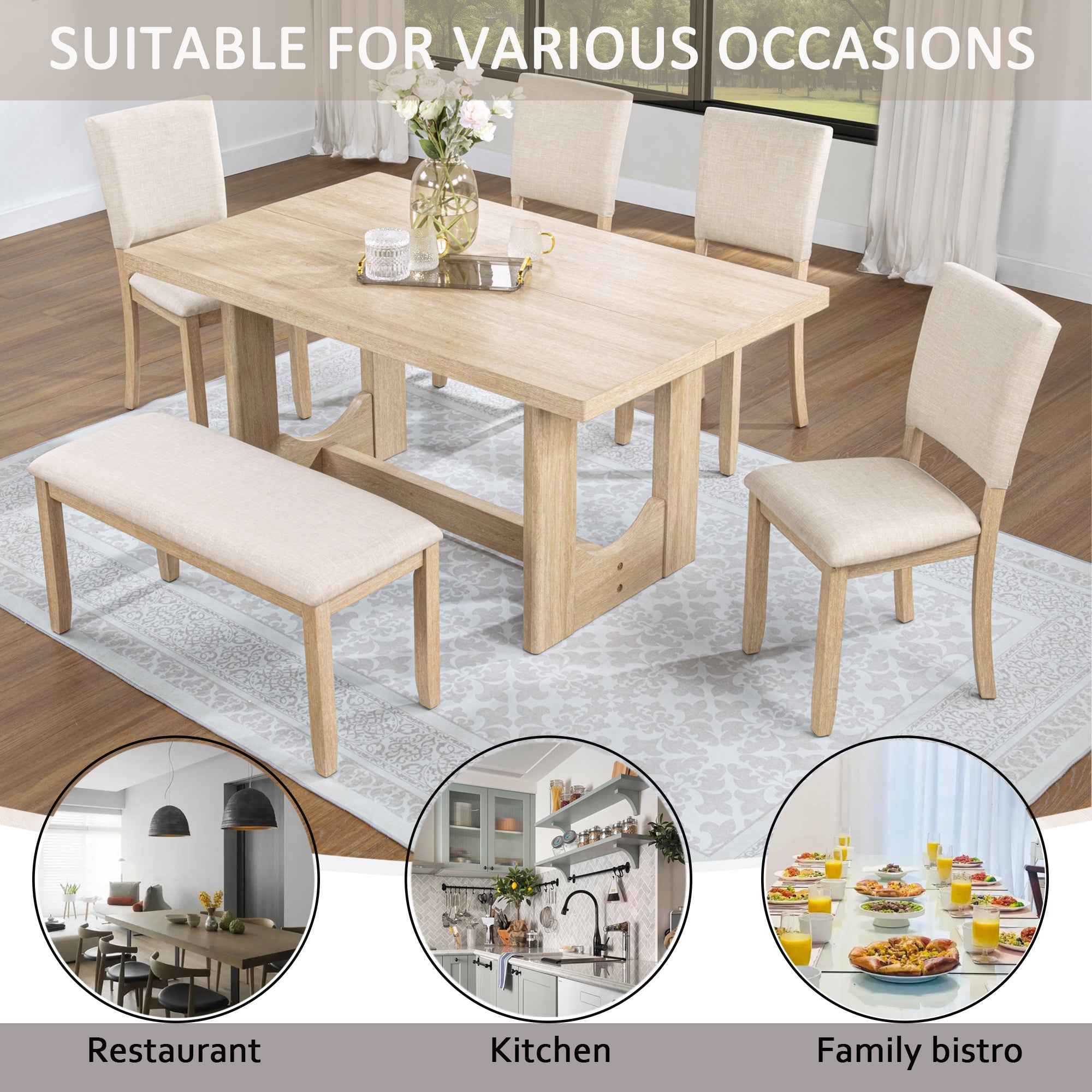 Astrid 6-Piece Oak Dining Set