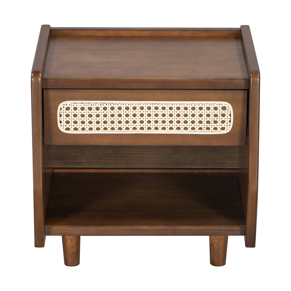 Ebba Storage Walnut Nightstand