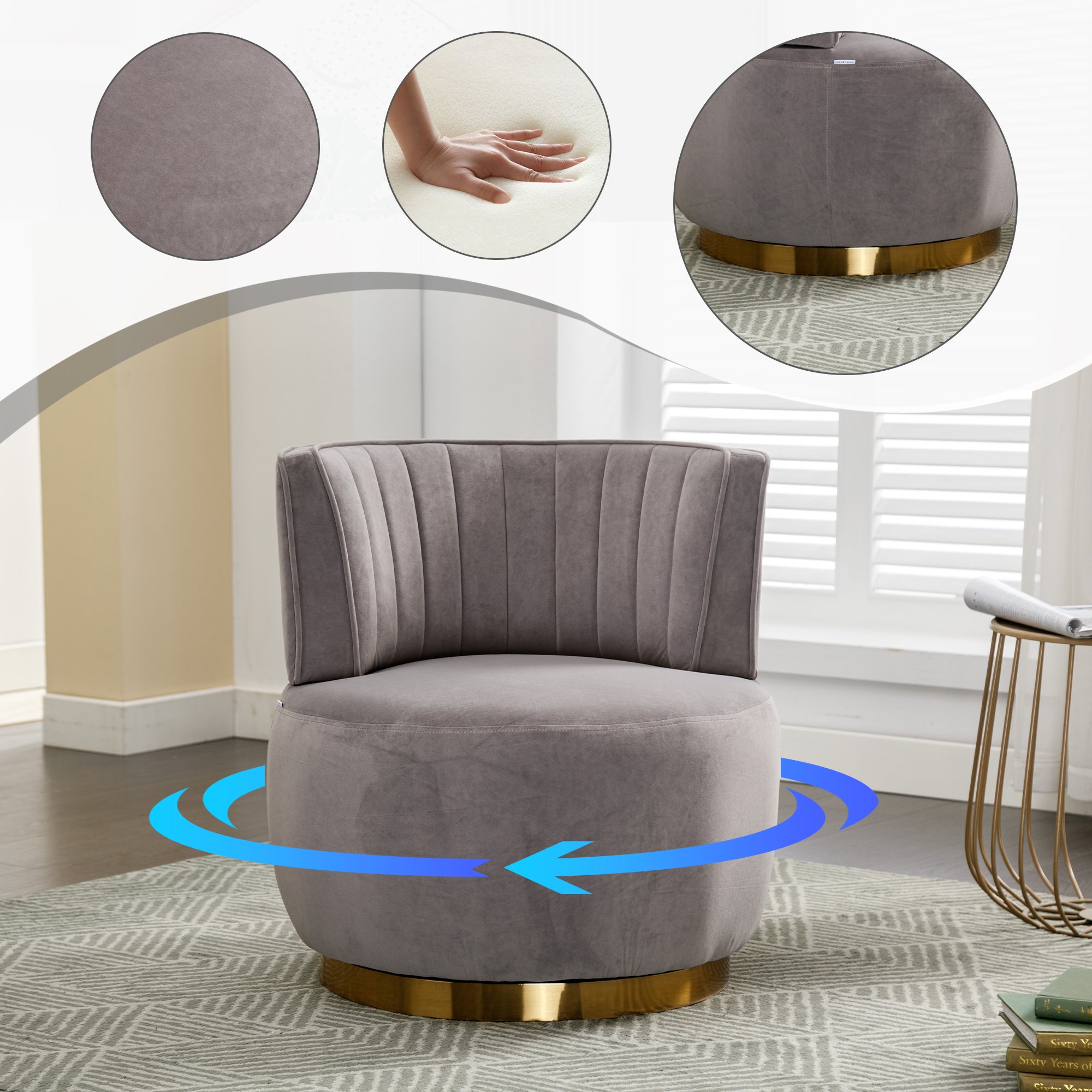 Bente Barrel Velvet Accent Chair