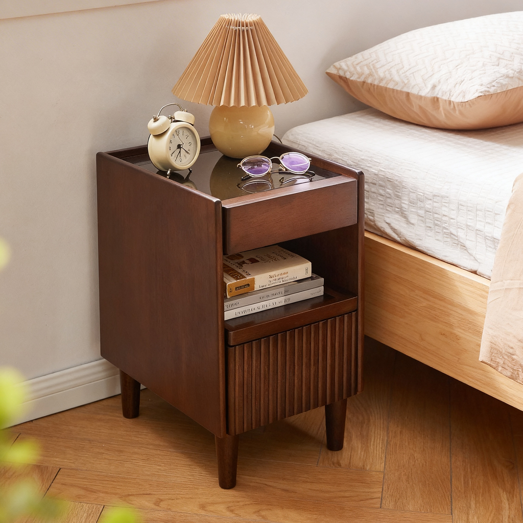 Lauge Storage Solid Wood Nightstand