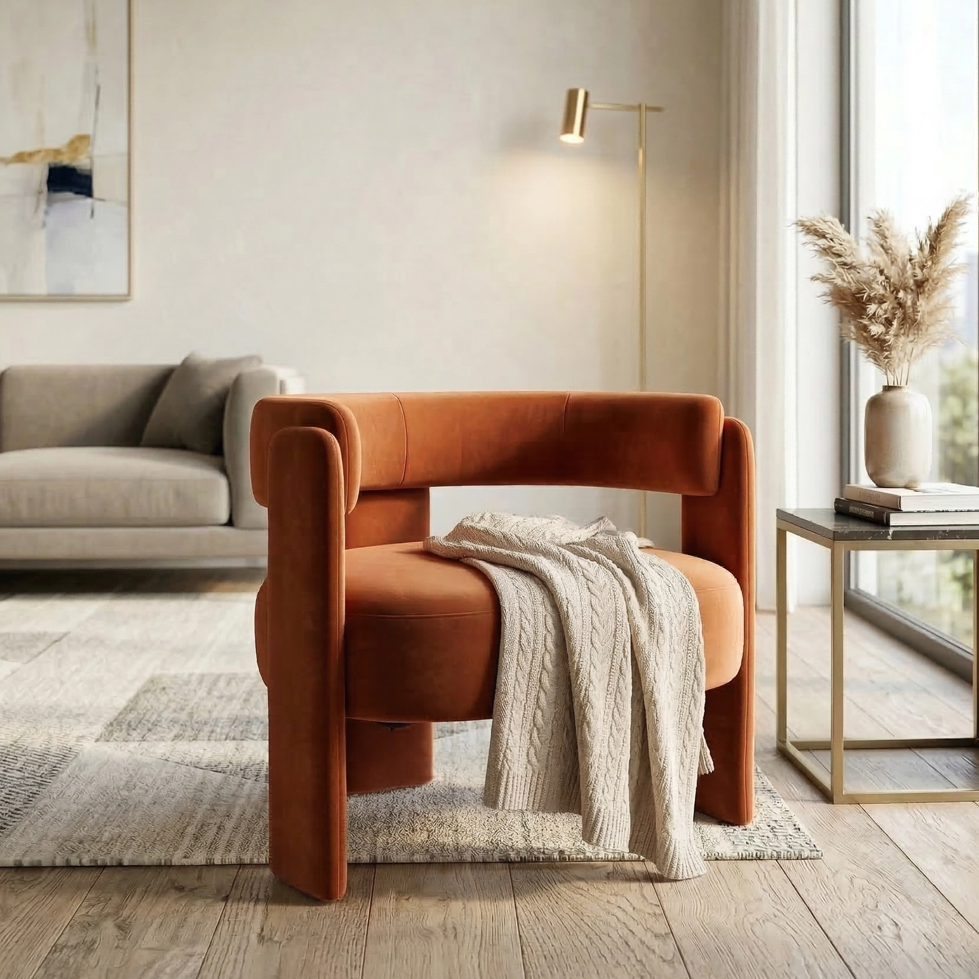 Hakon Velvet Accent Chair