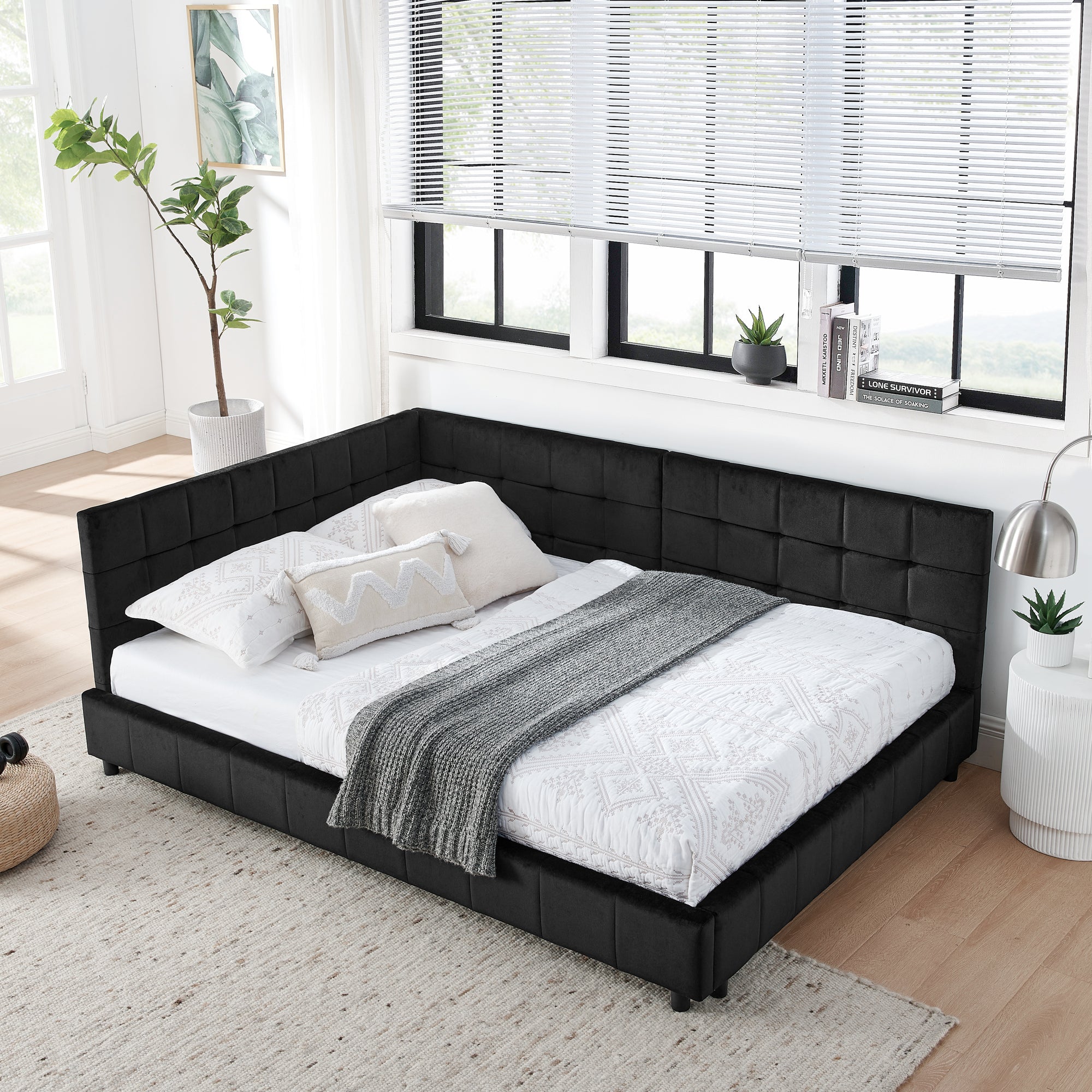 Gerd Velvet Full Bed Frame