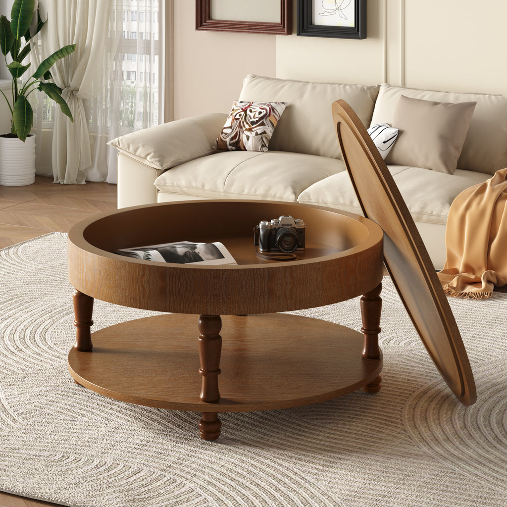 Mikkel Round Walnut Coffee Table