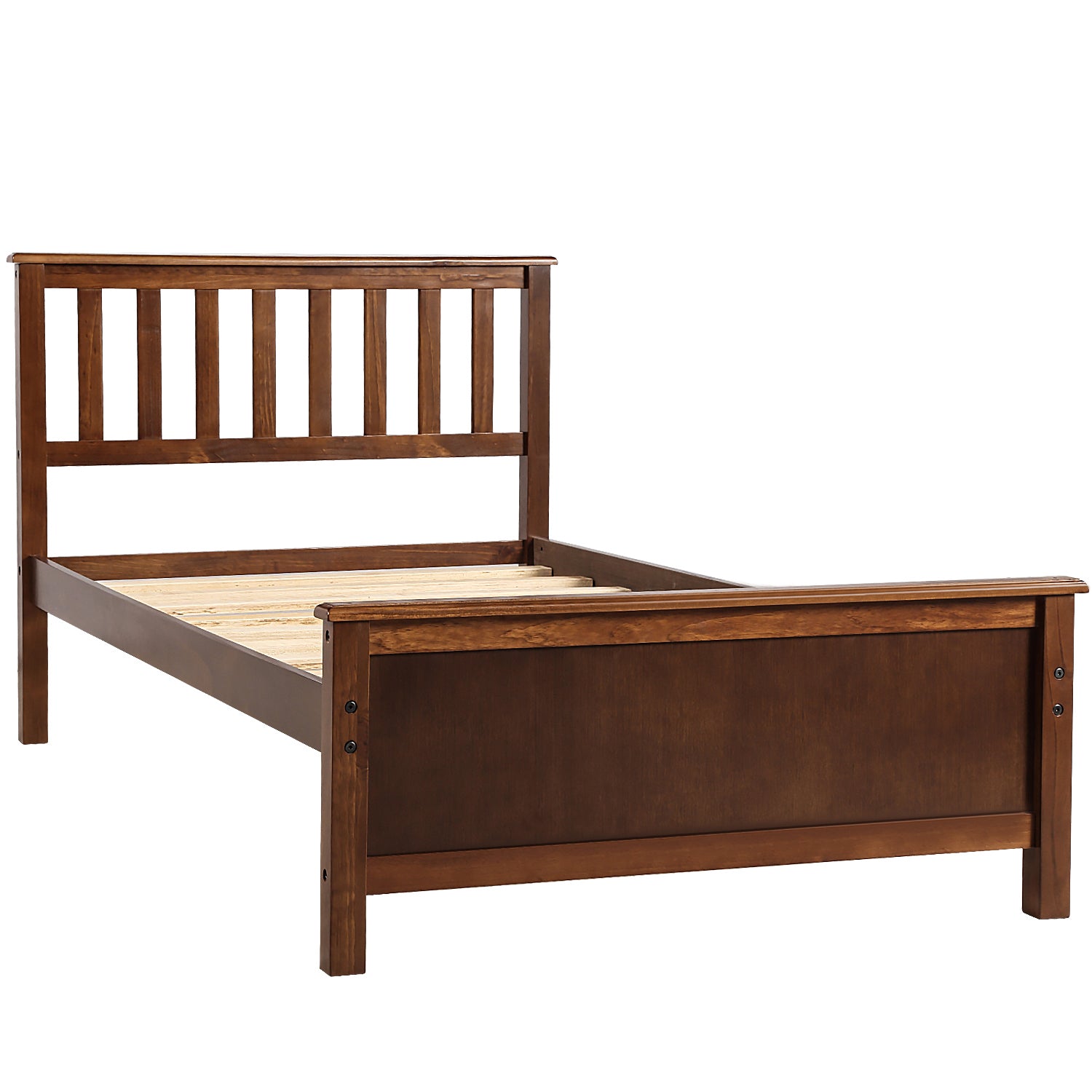 Palle Walnut Twin Platform Bed Frame