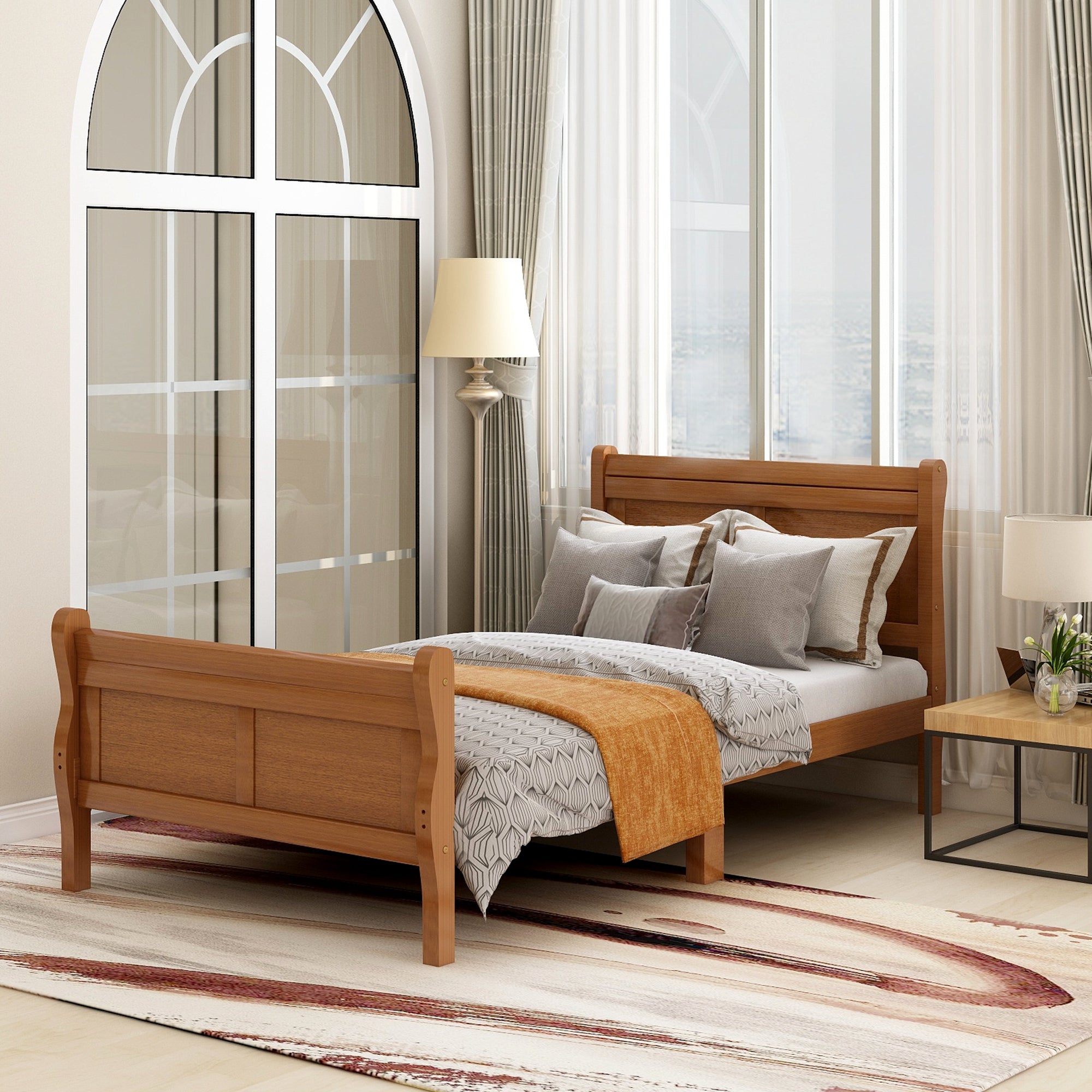 Une Solid Wood Twin Platform Bed Frame