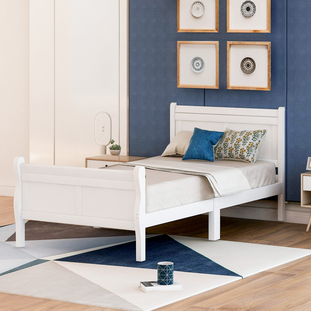 Une Solid Wood Twin Platform Bed Frame