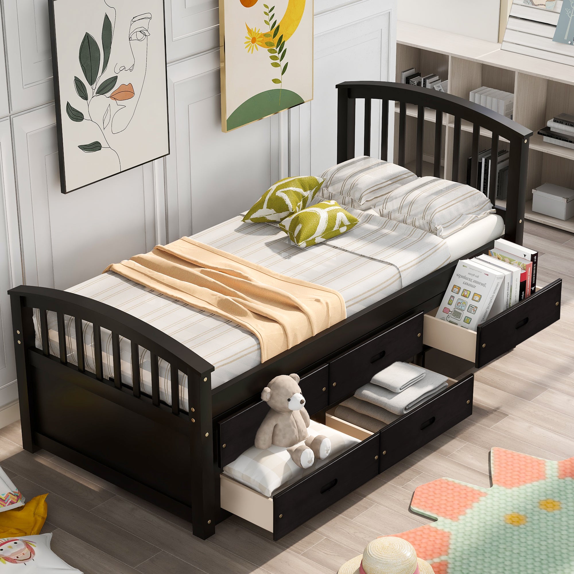Frode Solid Wood Twin Platform Bed Frame