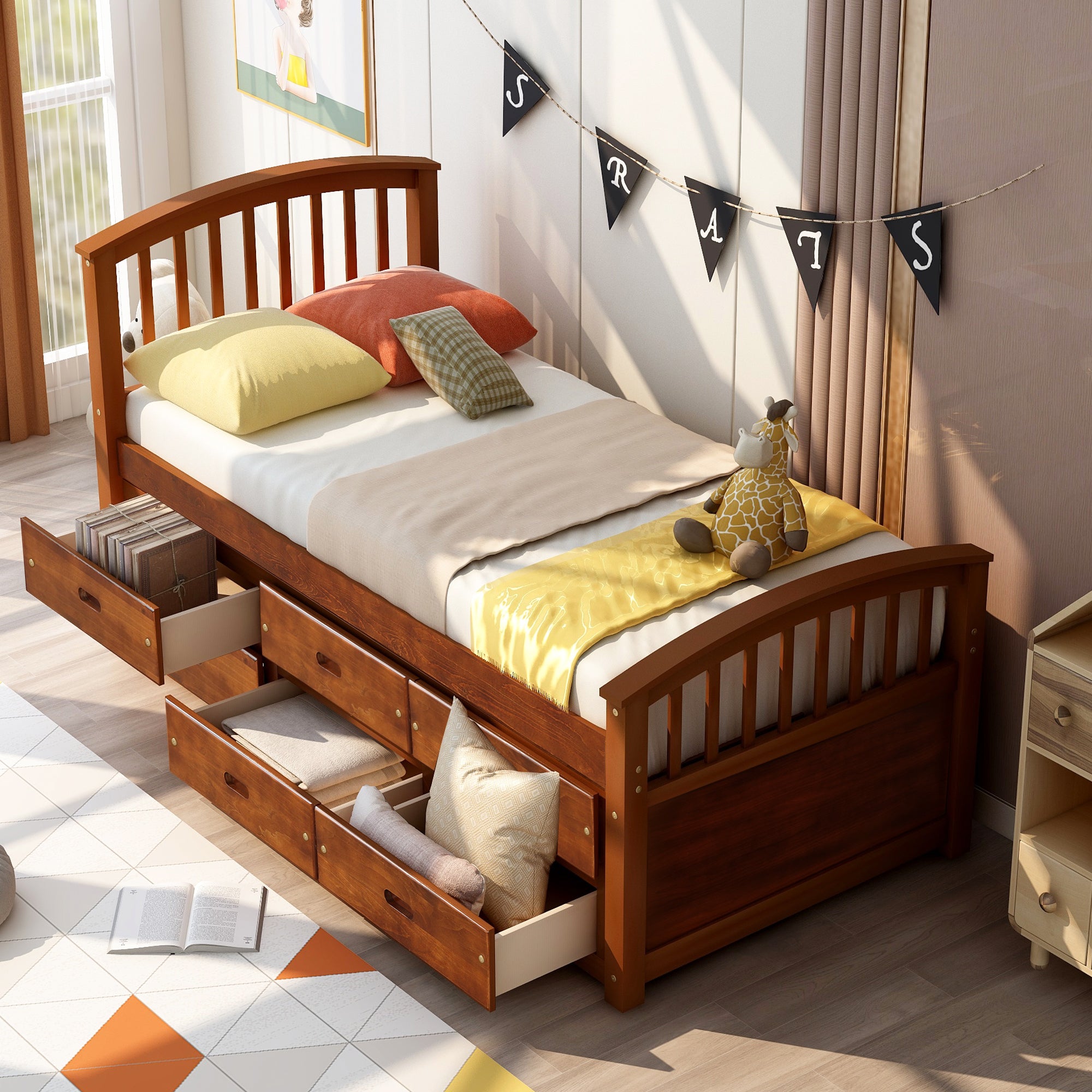 Frode Solid Wood Twin Platform Bed Frame