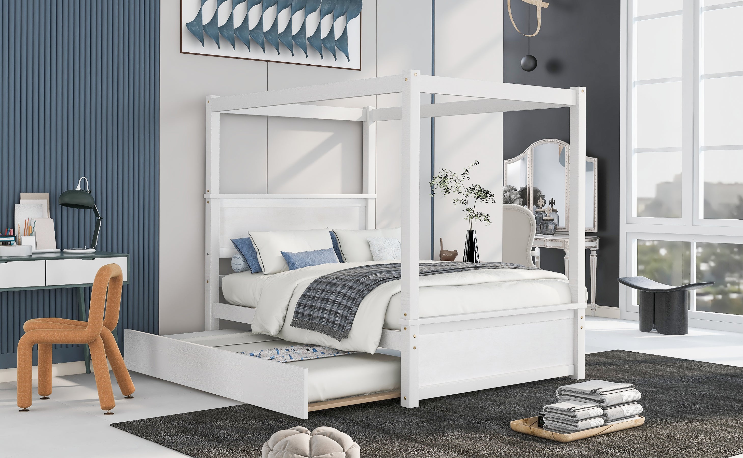 Nils Solid Wood Full Platform Bed Frame