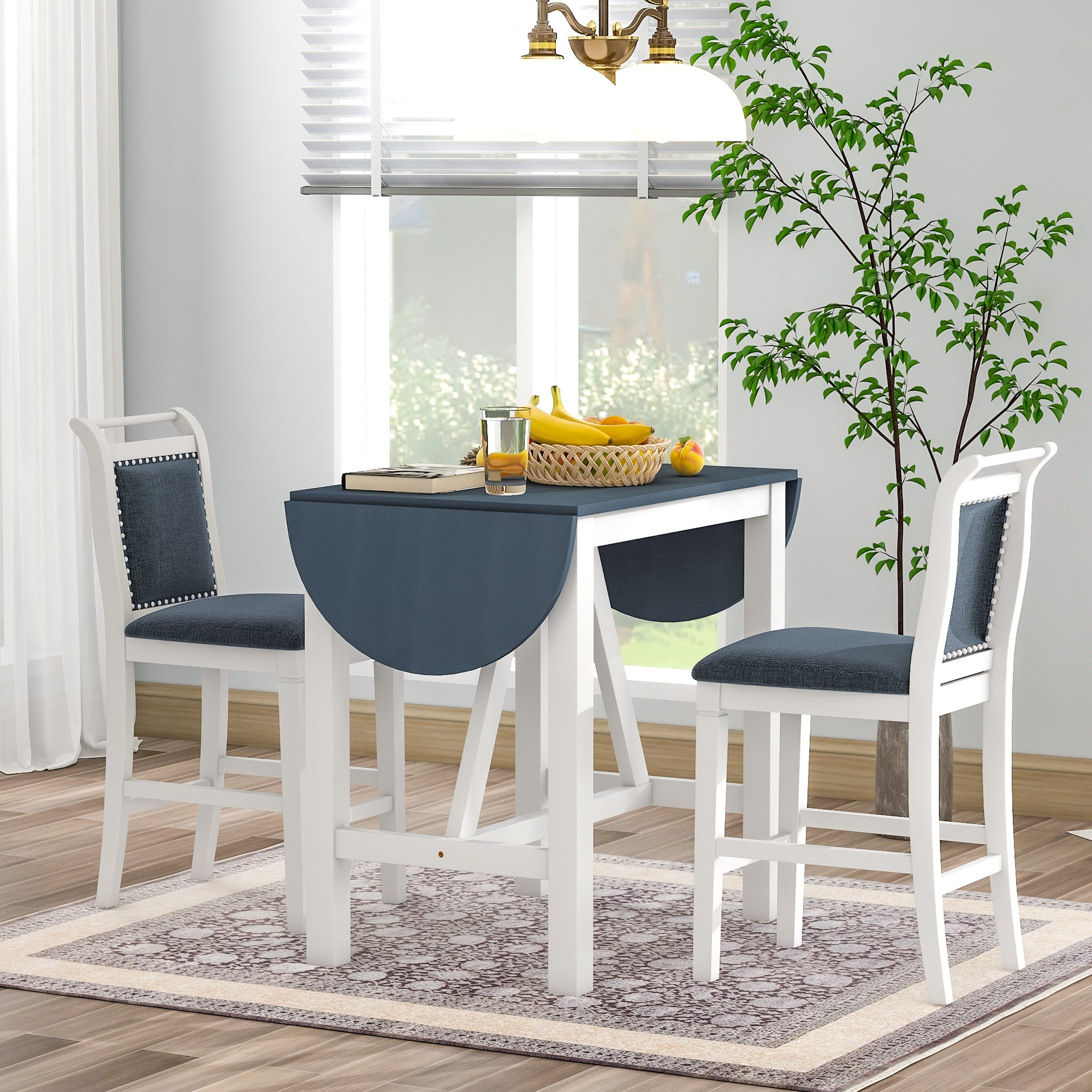 Oskar 3-Piece Solid Wood Dining Set