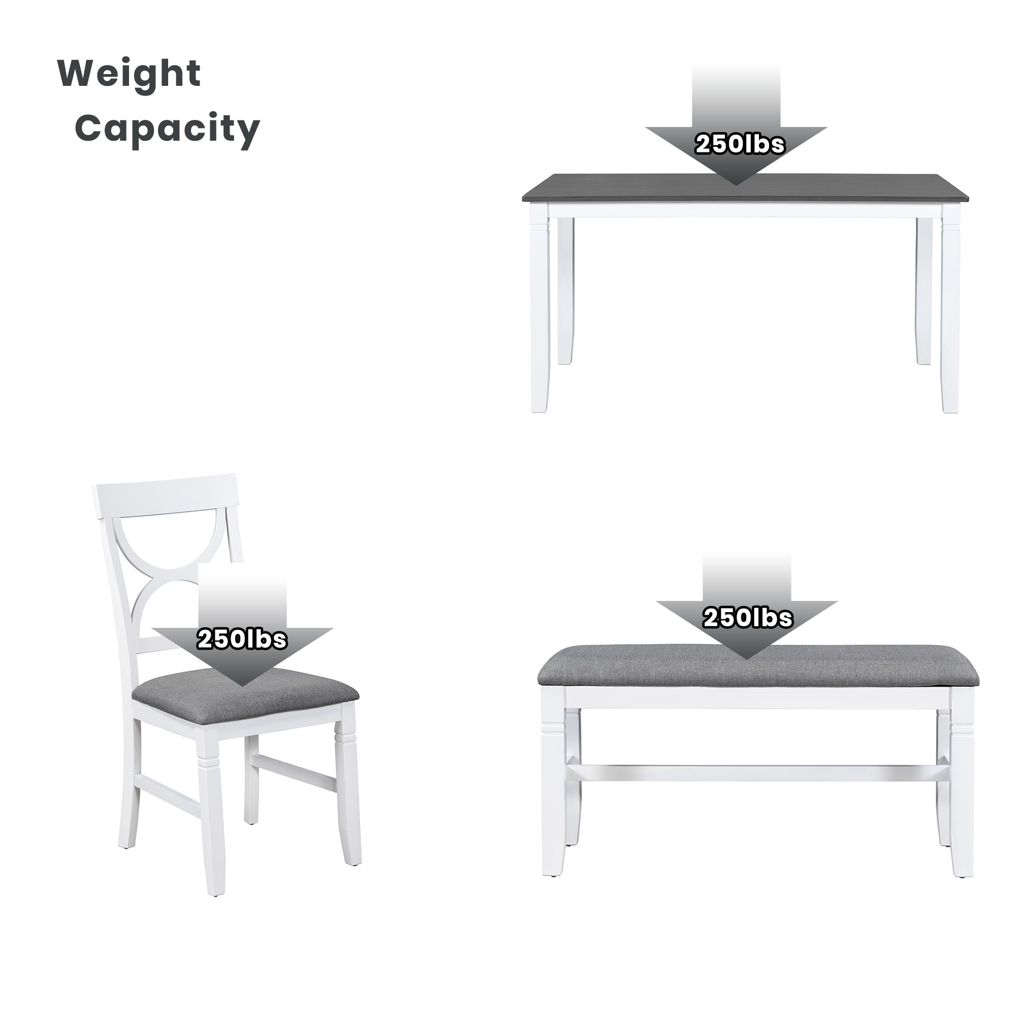 Ingrid 6-Piece Solid Wood Dining Set