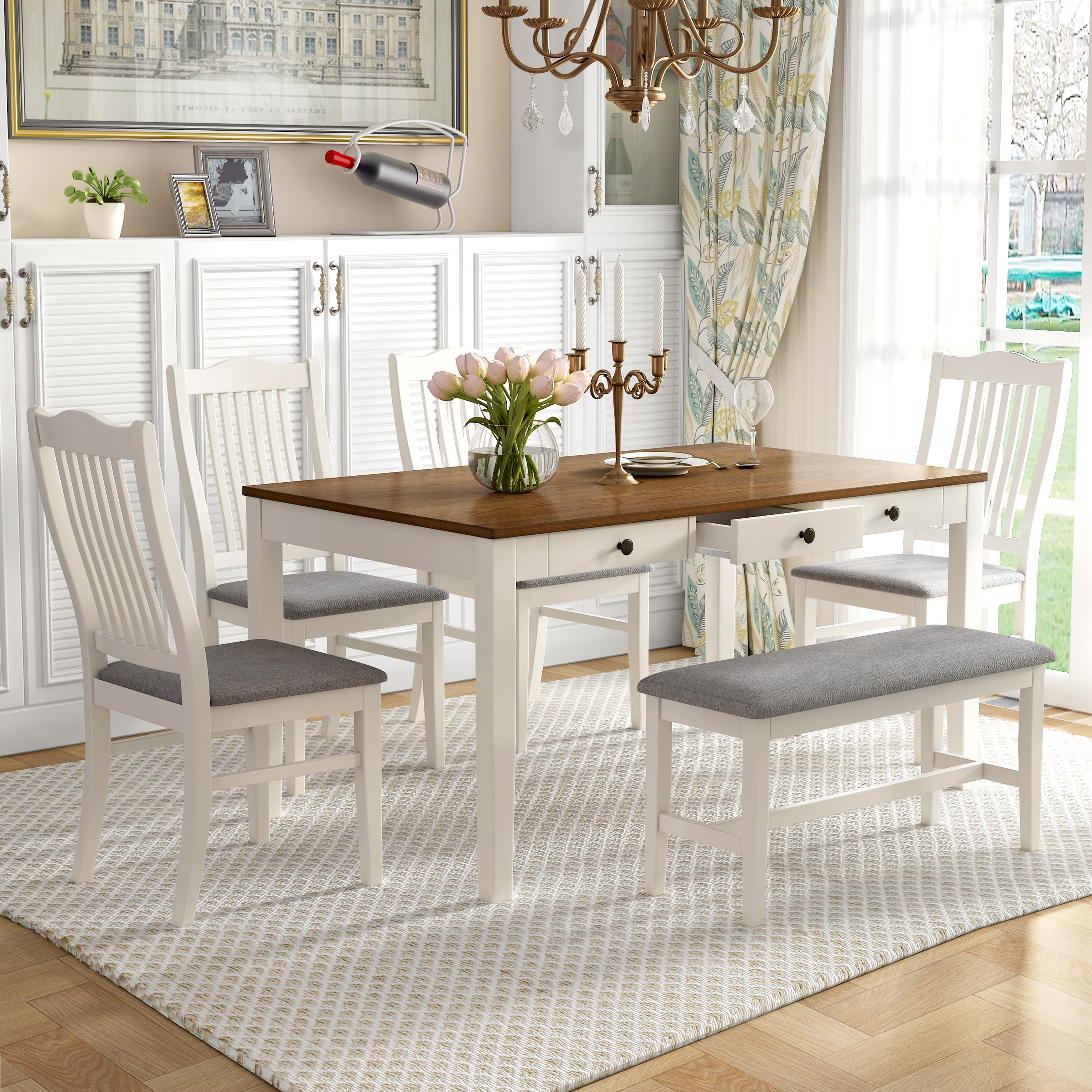 Disa 6-Piece Solid Wood Dining Set