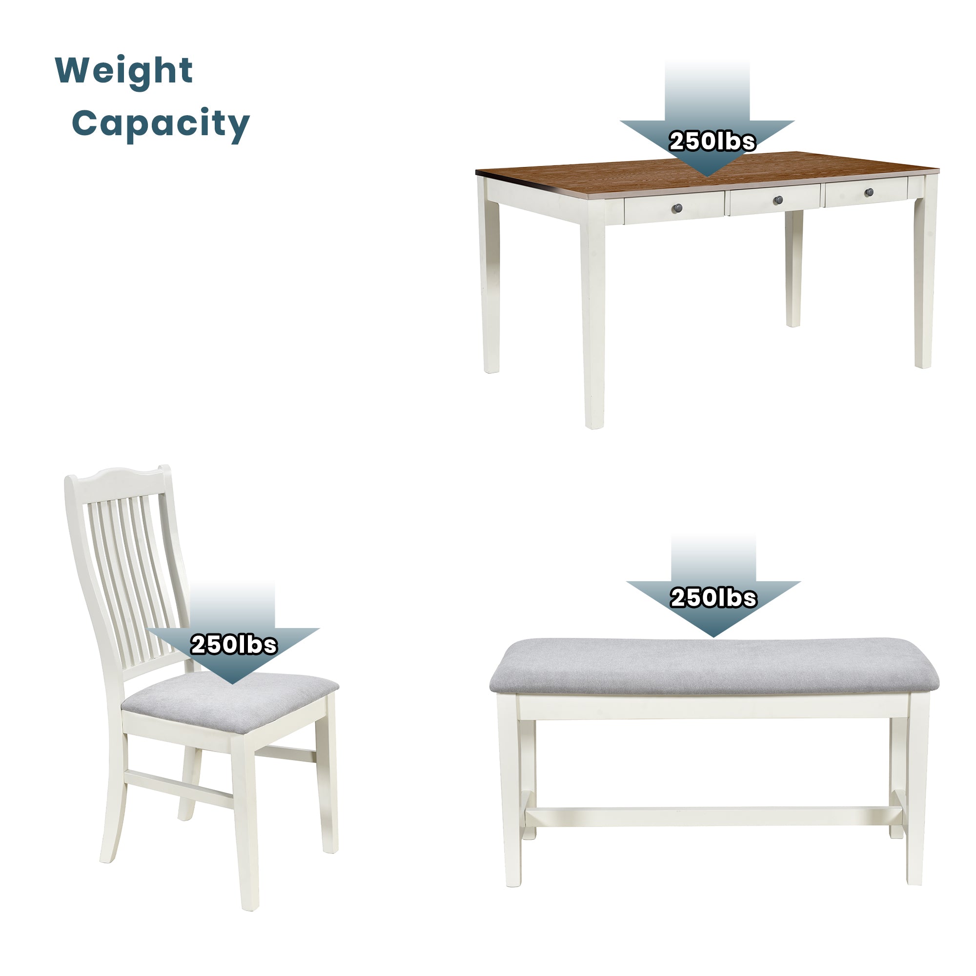 Disa 6-Piece Solid Wood Dining Set