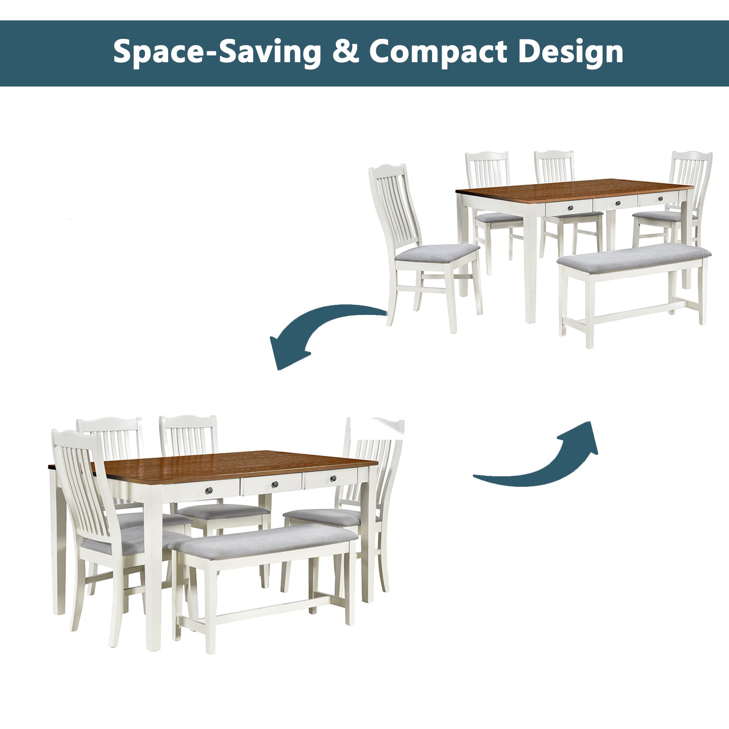 Disa 6-Piece Solid Wood Dining Set