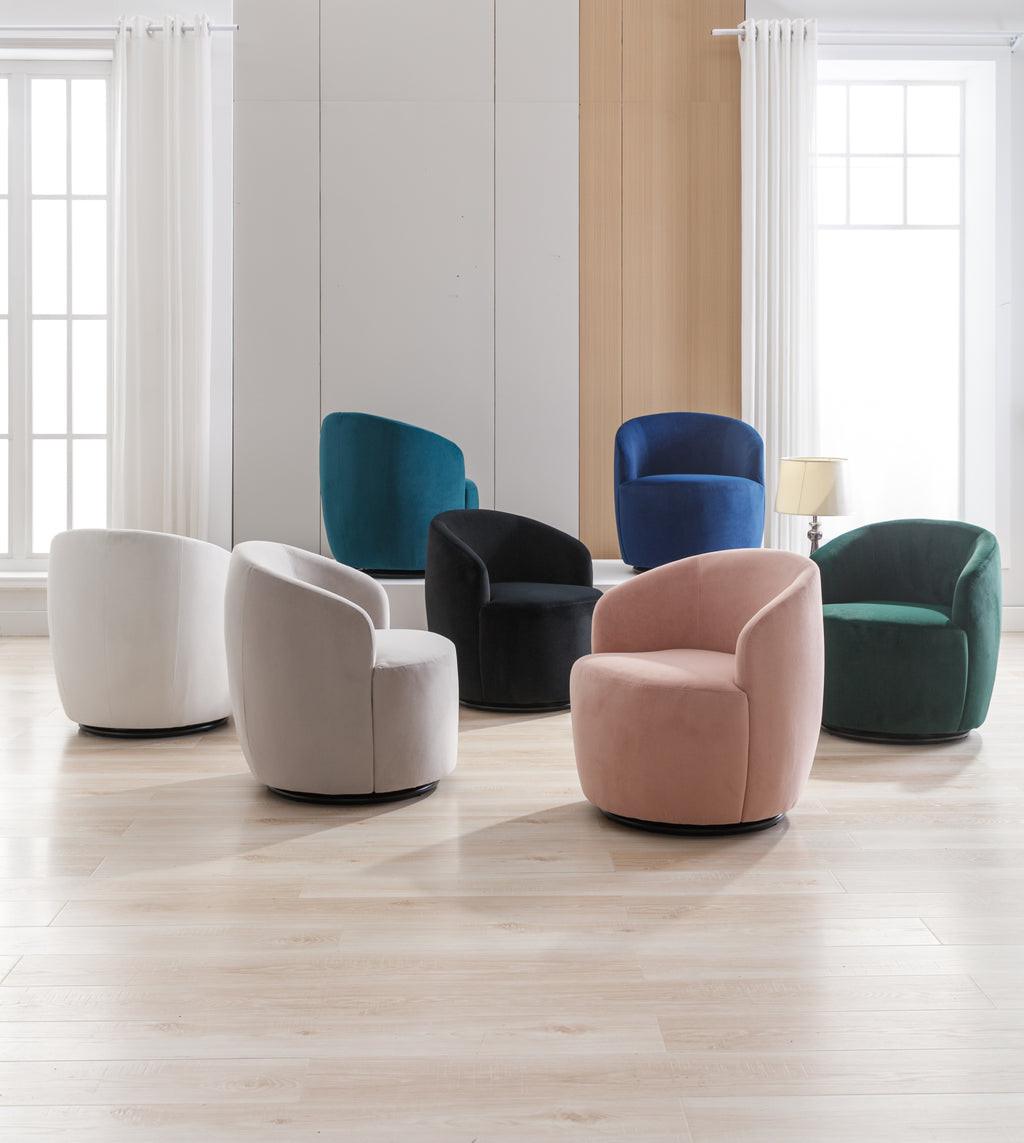 Tilde Barrel Velvet Accent Chair