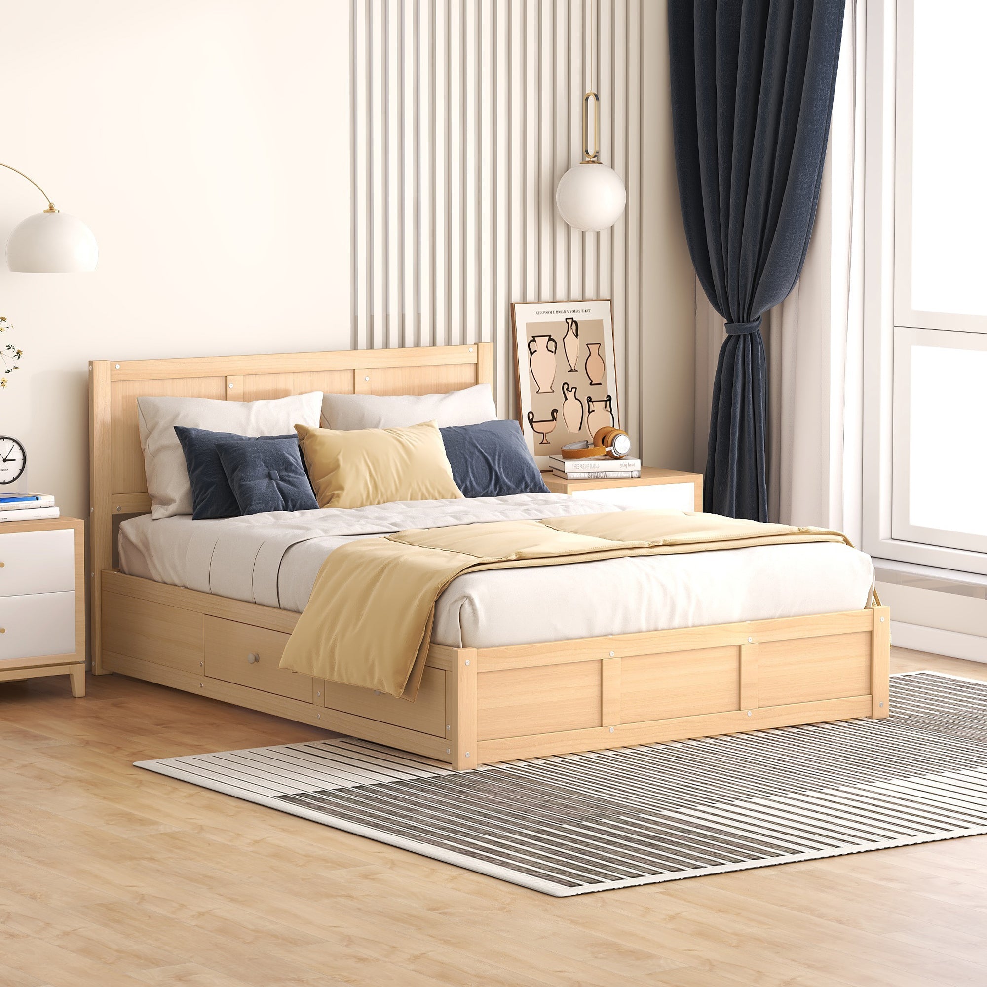 Lova Solid Wood Full Platform Bed Frame