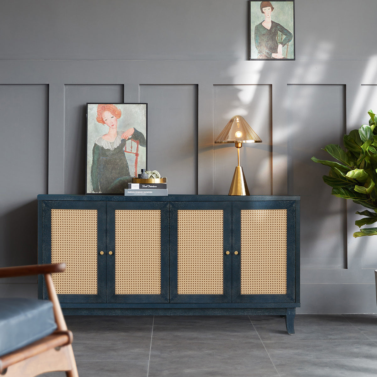Jenrik Storage Rattan Cabinet