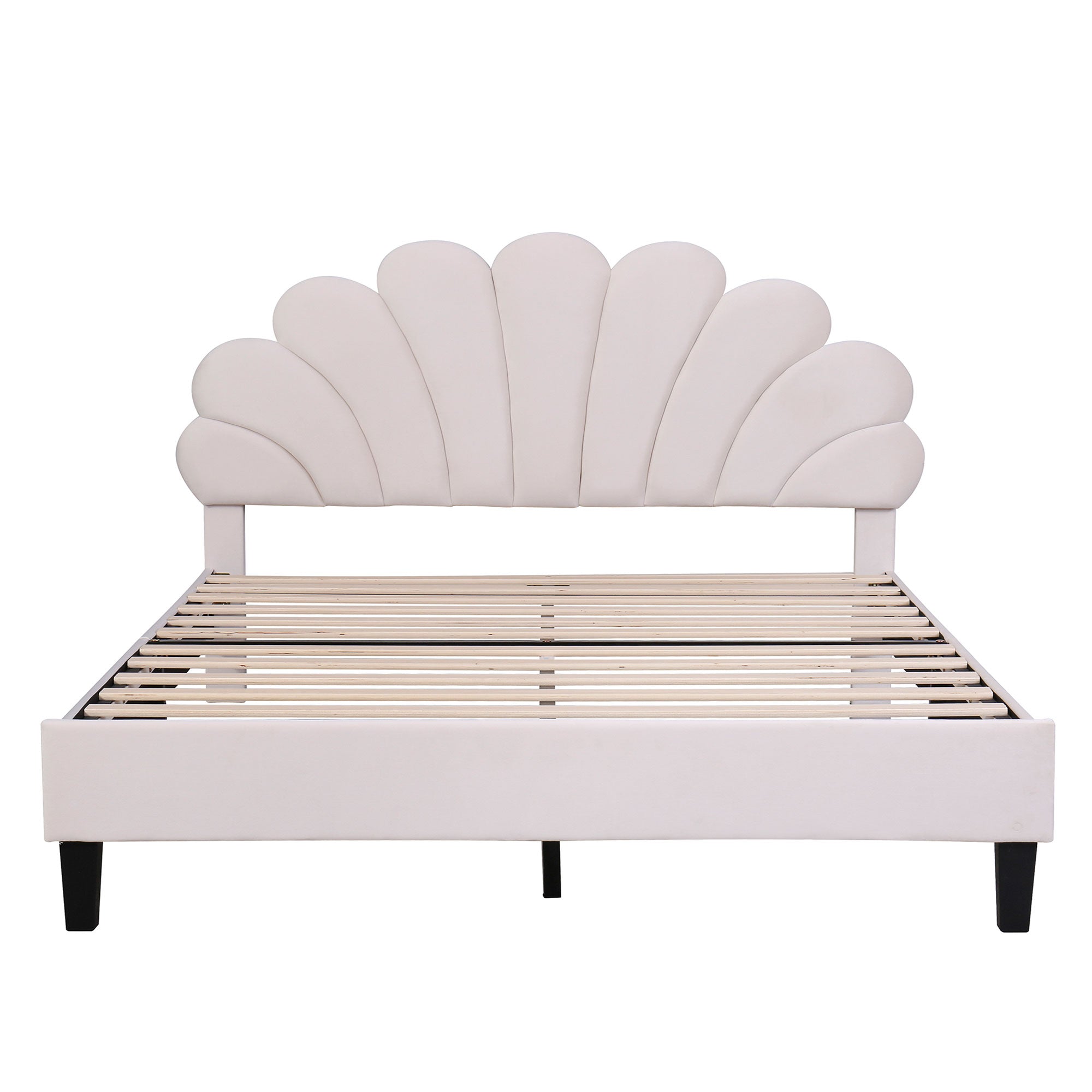 Nanne Velvet Queen Platform Bed Frame