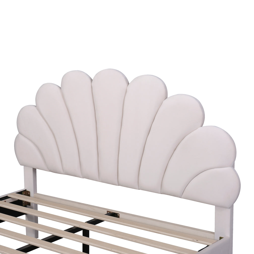 Nanne Velvet Queen Platform Bed Frame