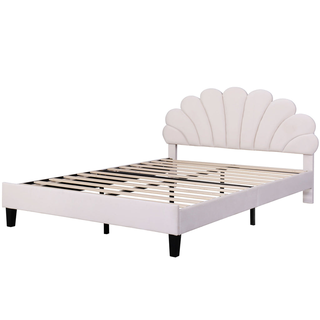 Nanne Velvet Queen Platform Bed Frame