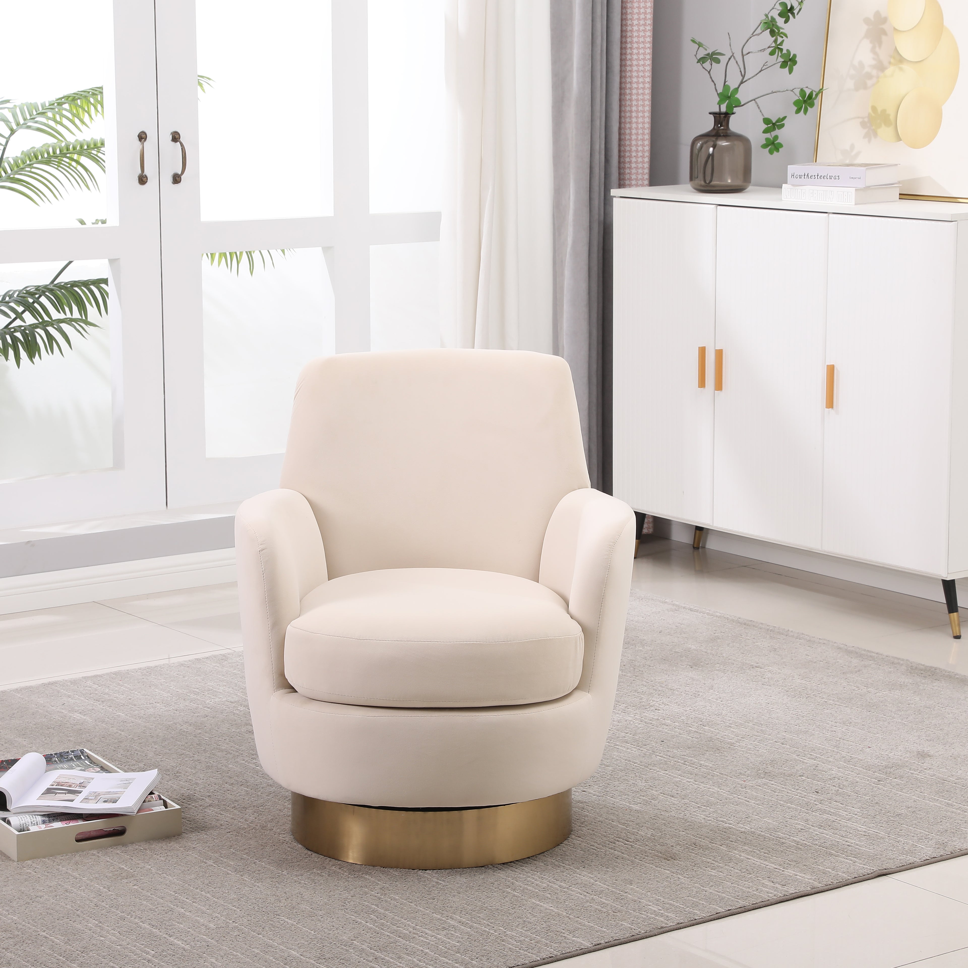 Lene Barrel Velvet Accent Chair