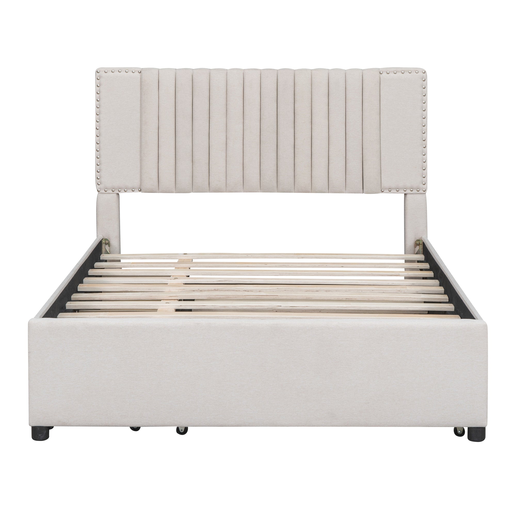 Hanne Linen Full Platform Bed Frame