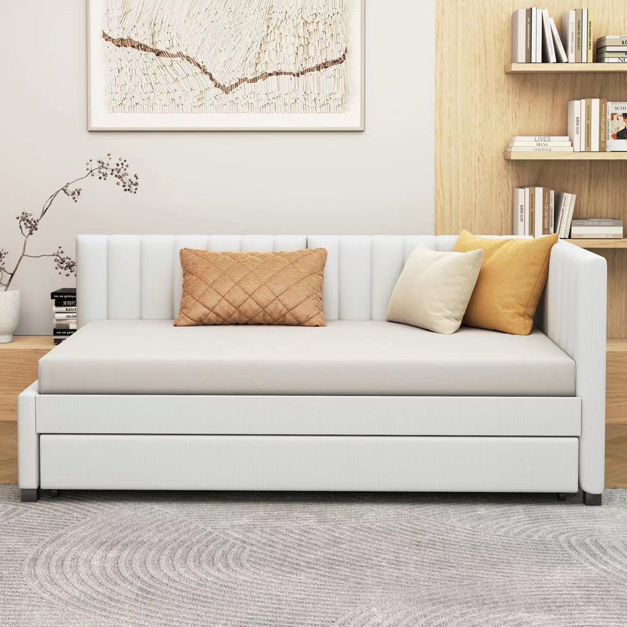 Asger Linen Twin Bed Frame
