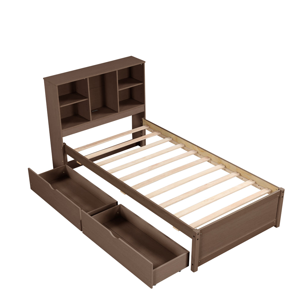 Mette Walnut Twin Bed Frame