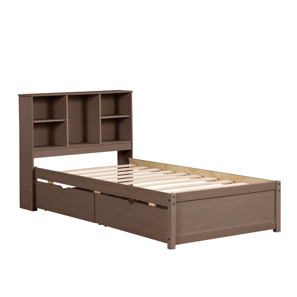 Mette Walnut Twin Bed Frame