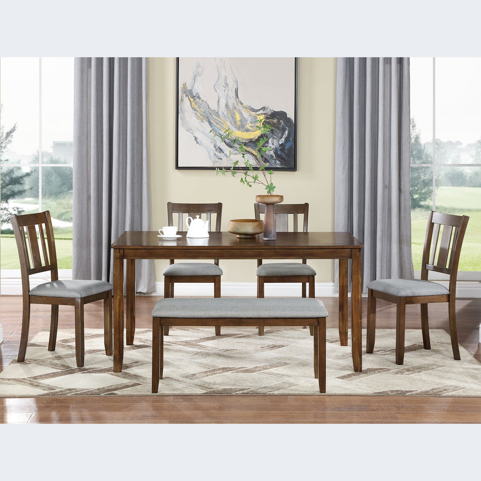 Brede 6-Piece Walnut Dining Set