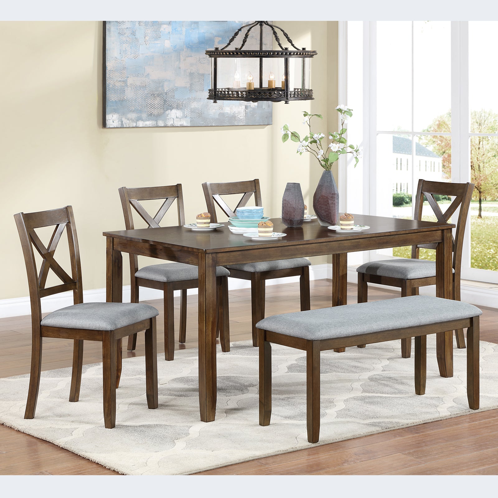 Brede 6-Piece Walnut Dining Set