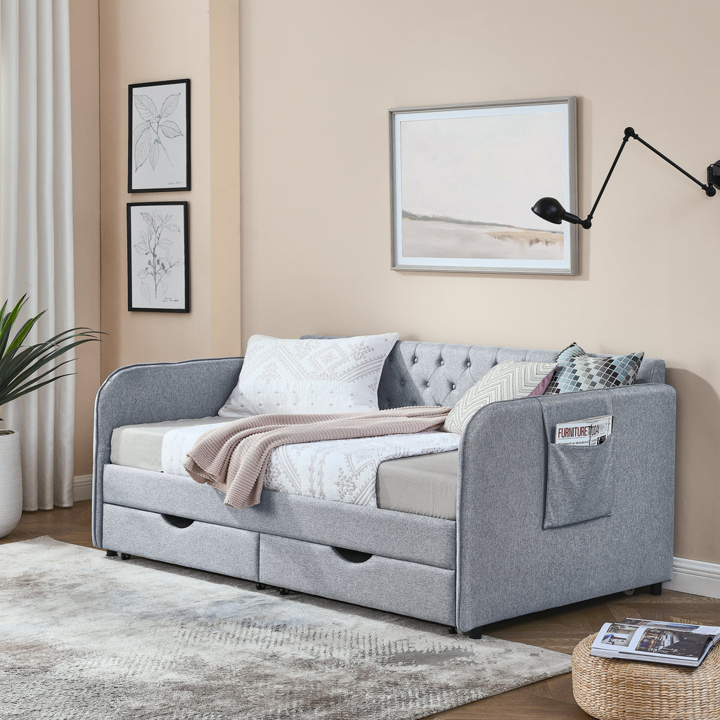 Ciri Storage Linen Sofa Bed