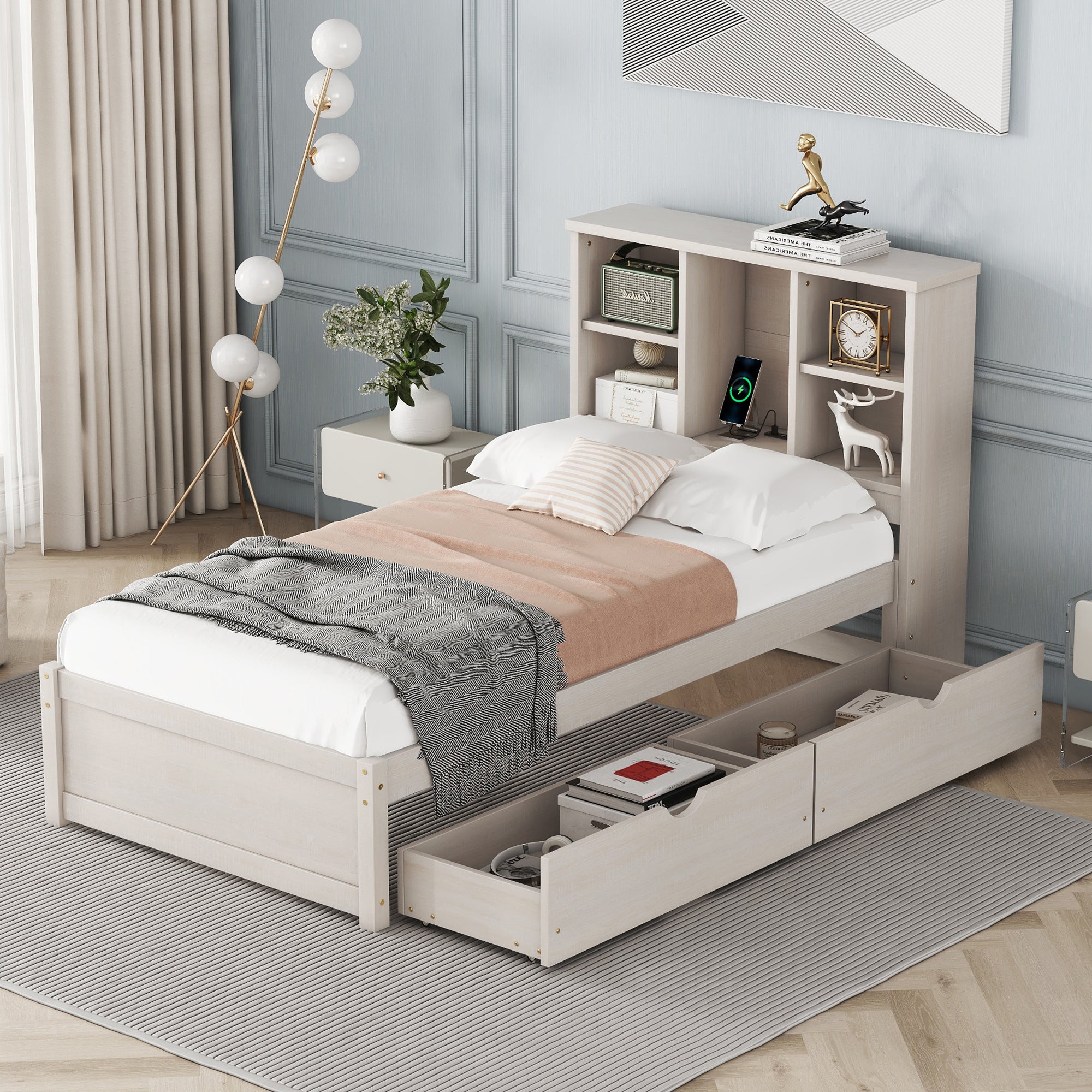 Mette Walnut Twin Bed Frame