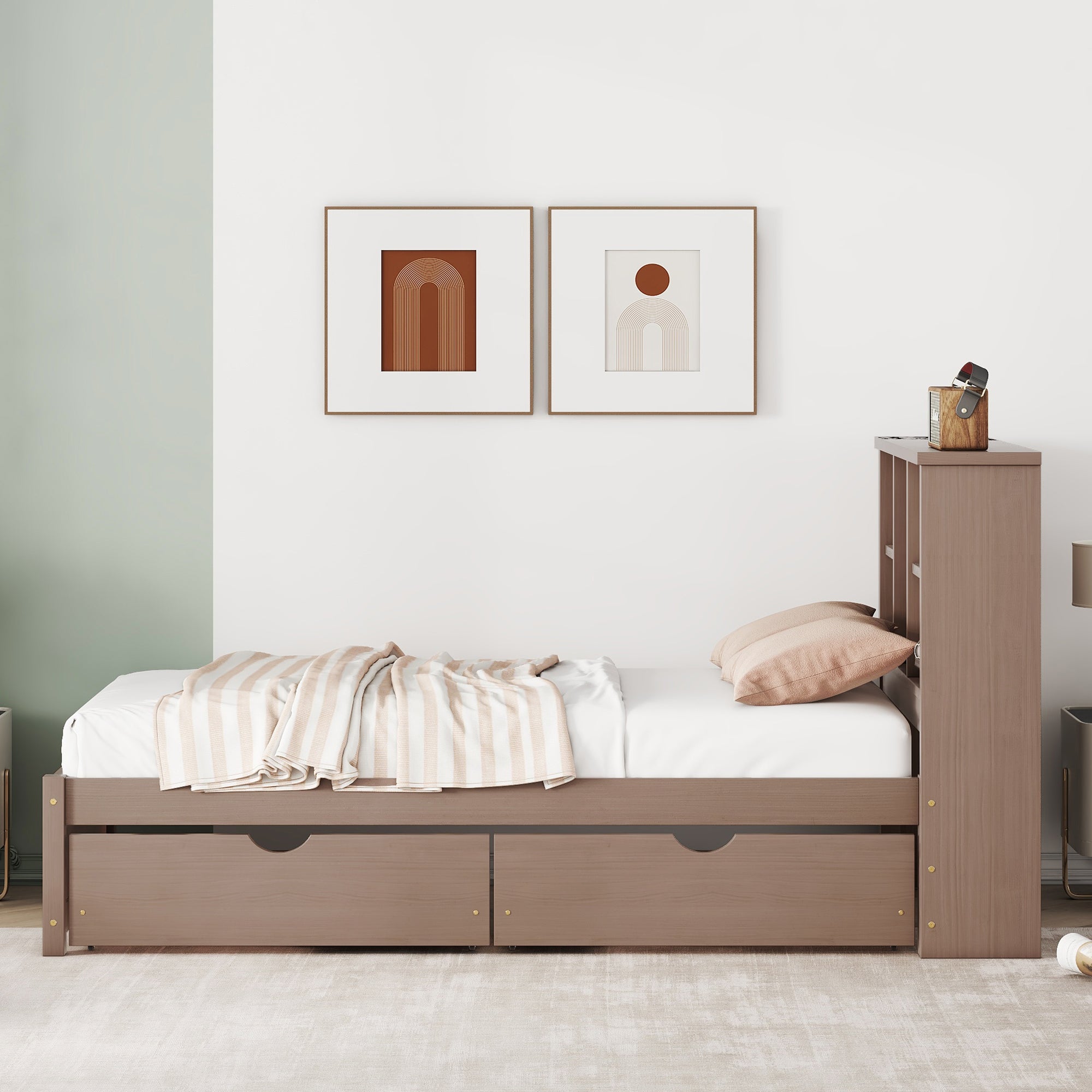 Mette Walnut Twin Bed Frame