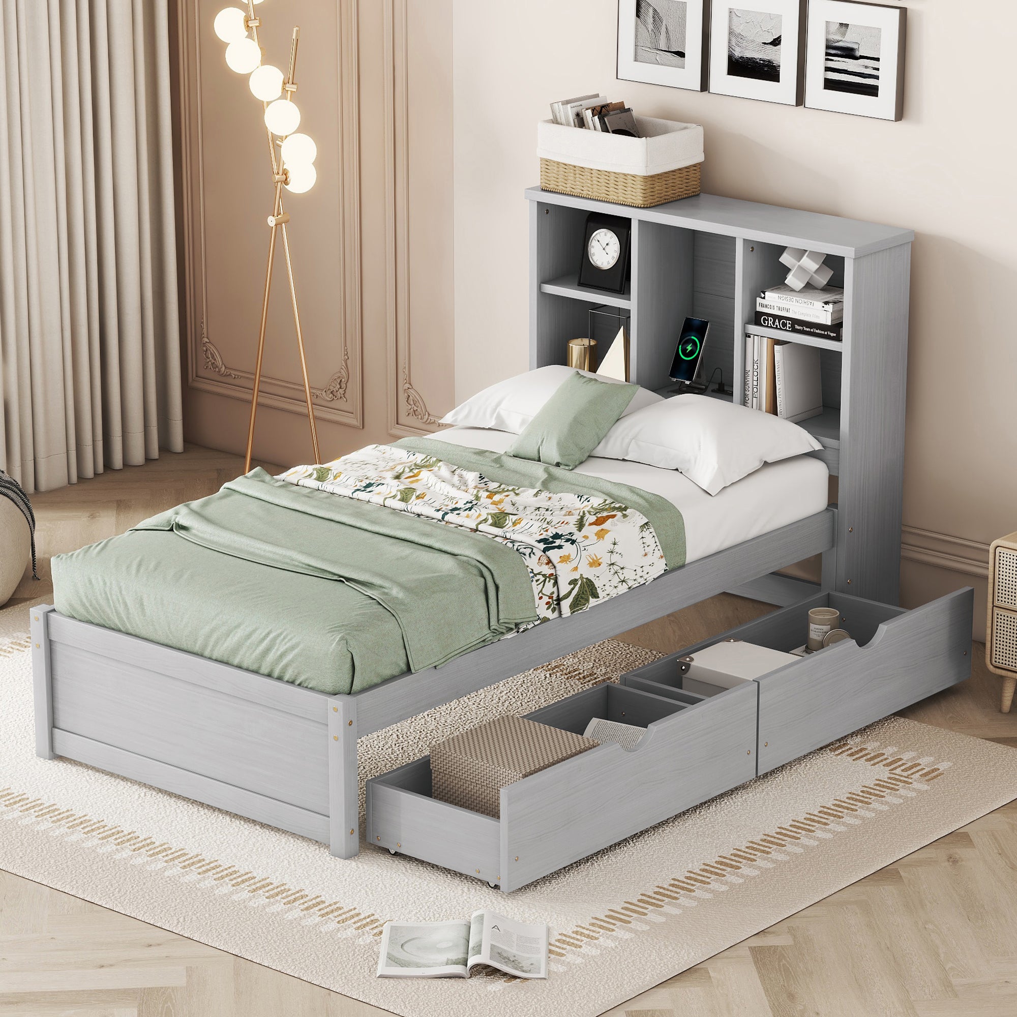 Mette Walnut Twin Bed Frame
