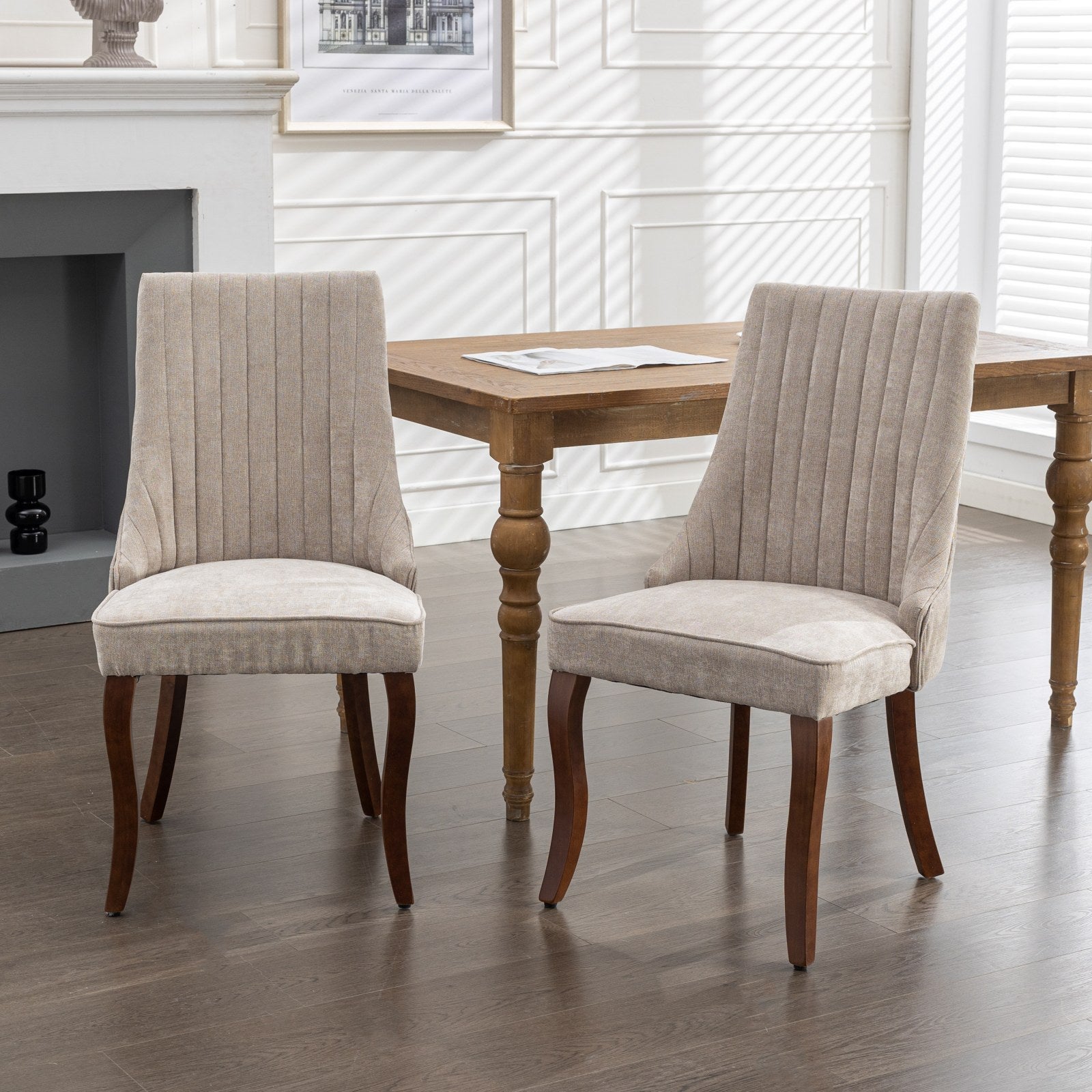 Moa Curved Linen Dining Chair