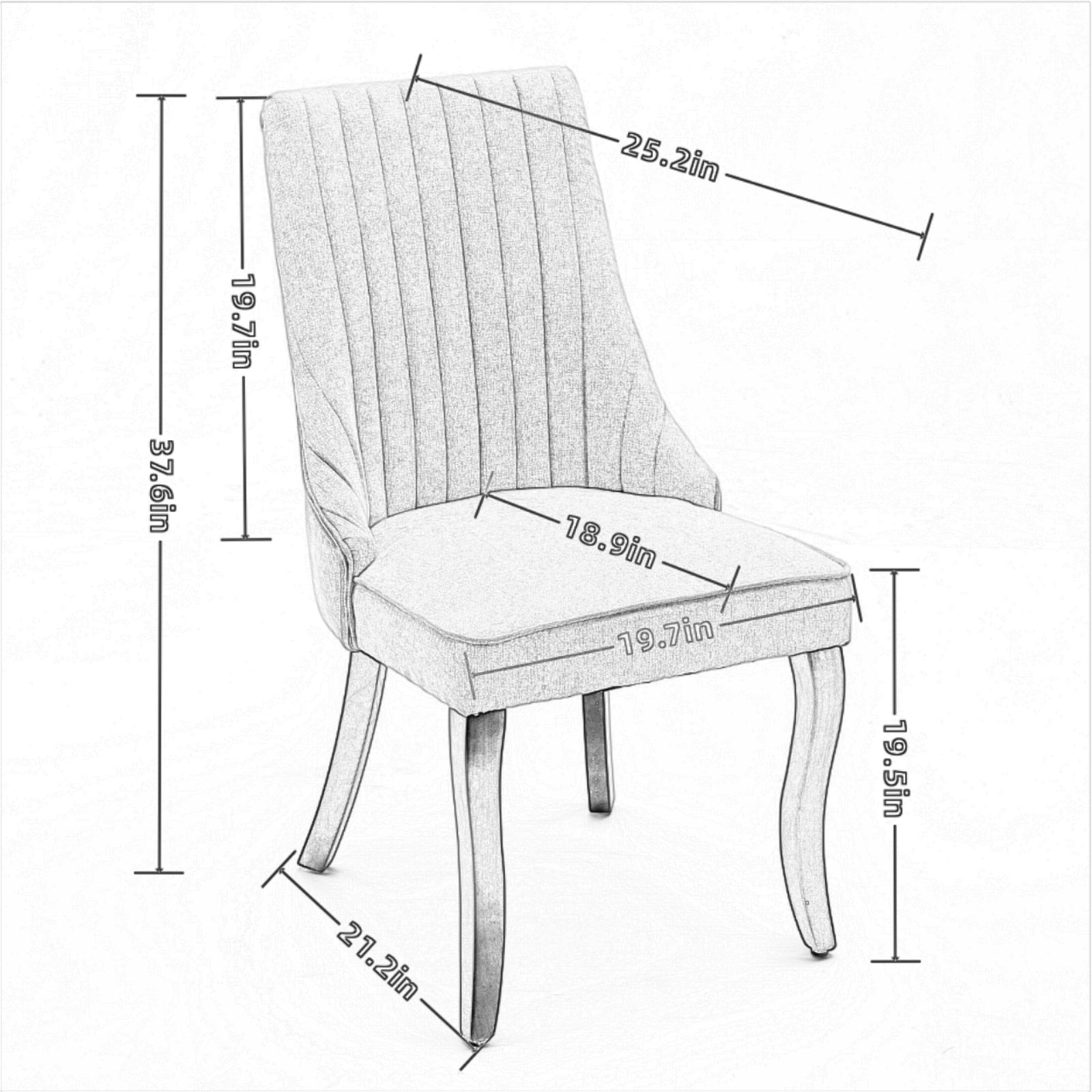 Moa Curved Linen Dining Chair