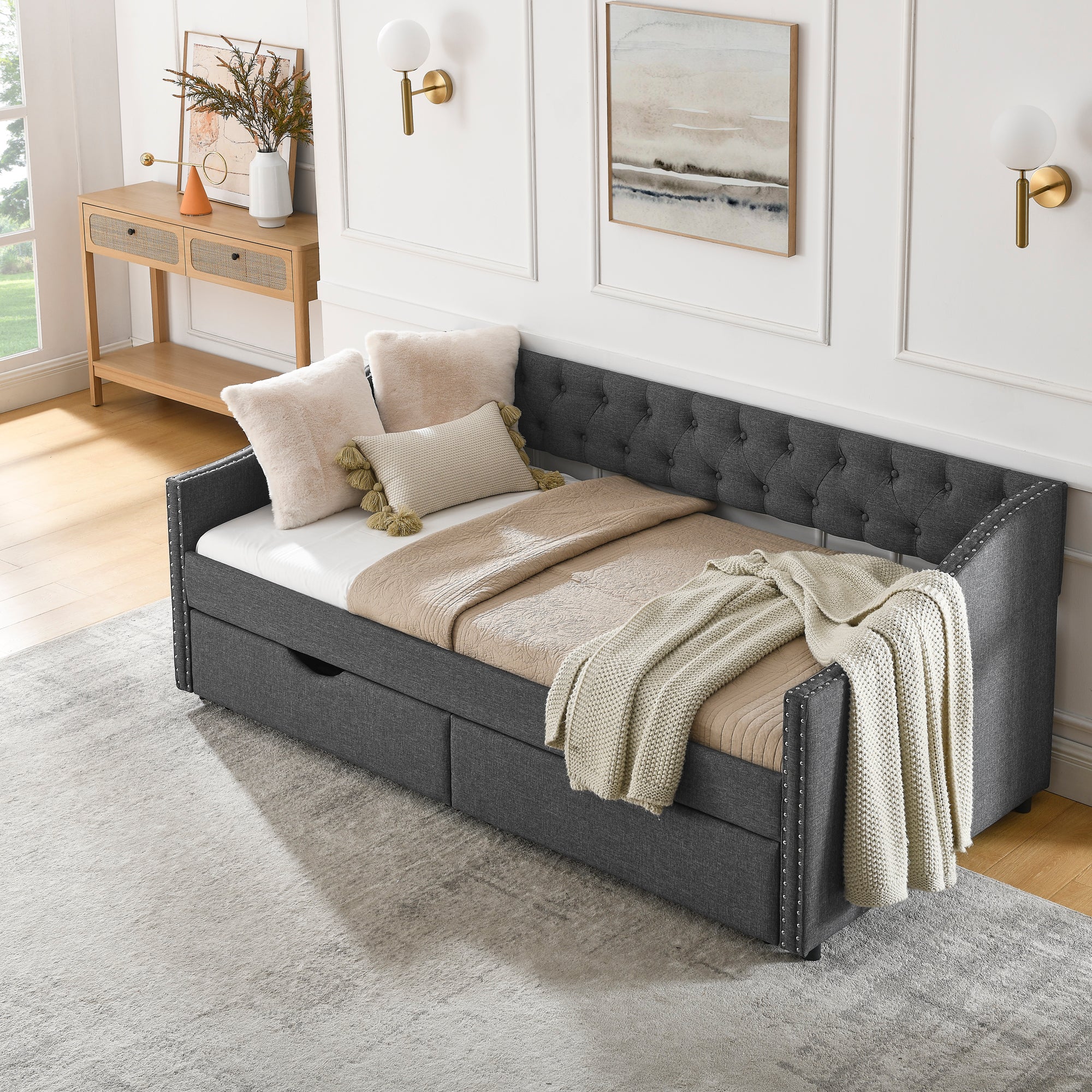 Solveig Linen Sofa Bed