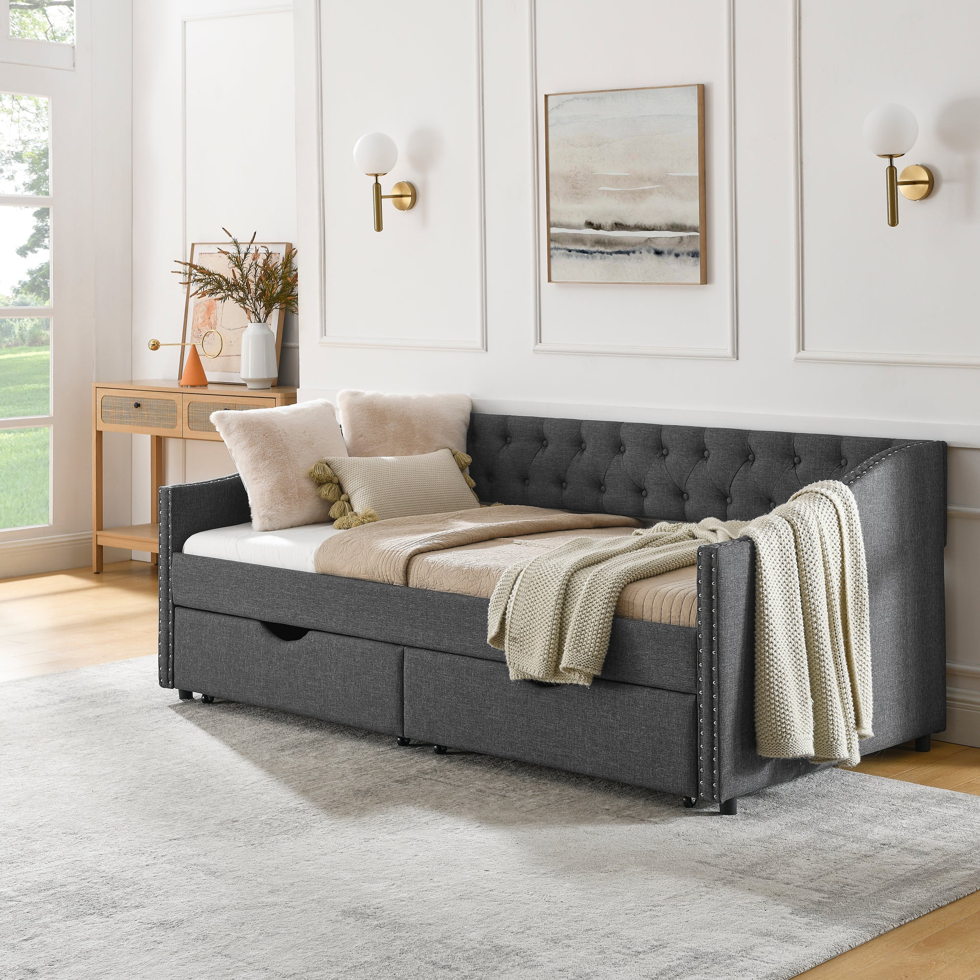 Solveig Linen Sofa Bed
